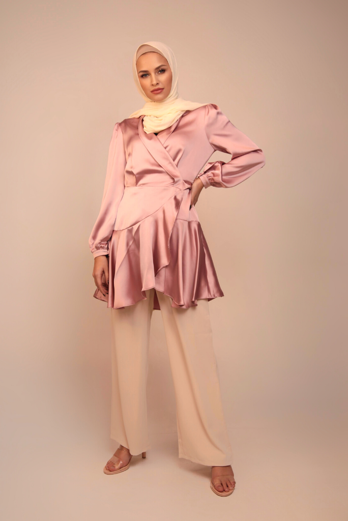 Mila Wrap Tunic - Rose Taupe