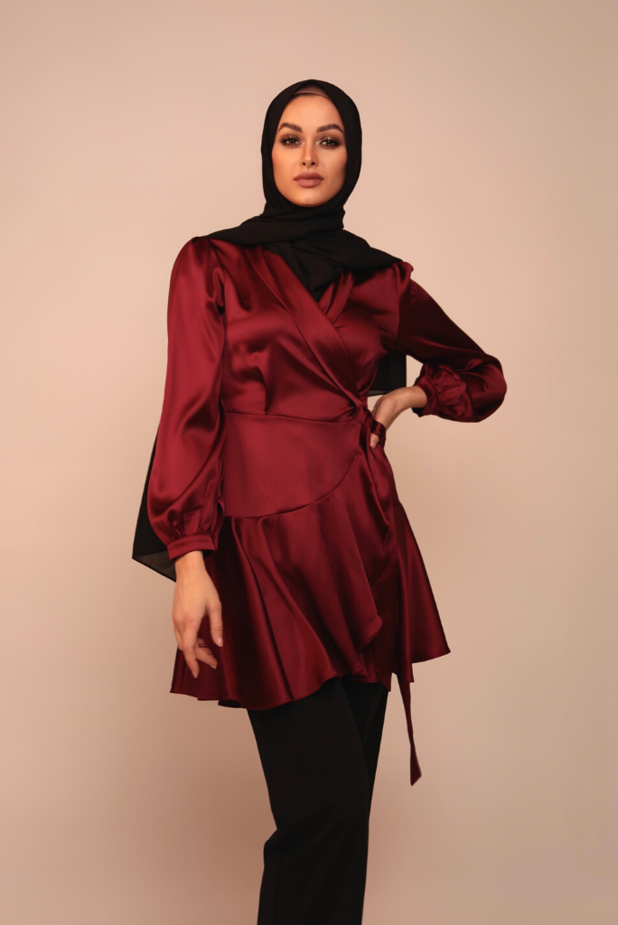 Mila Wrap Tunic - Ruby