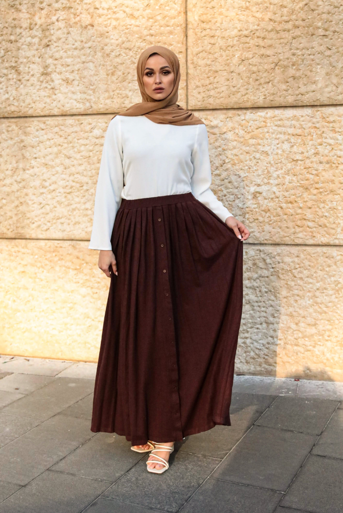 Waldorf Leather Pleated Maxi Skirt