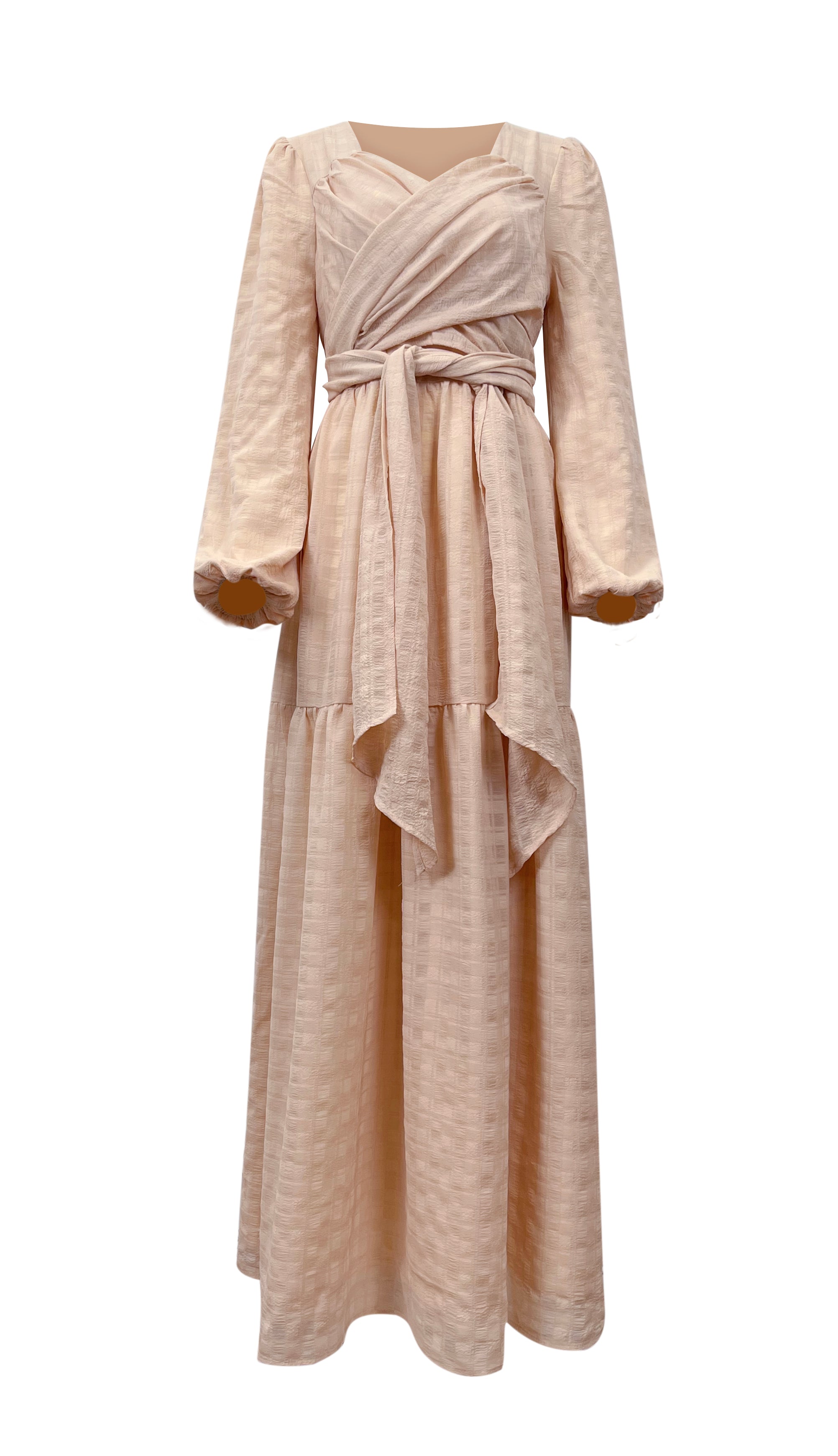 Victoria Wrap Maxi Dress - Wheat