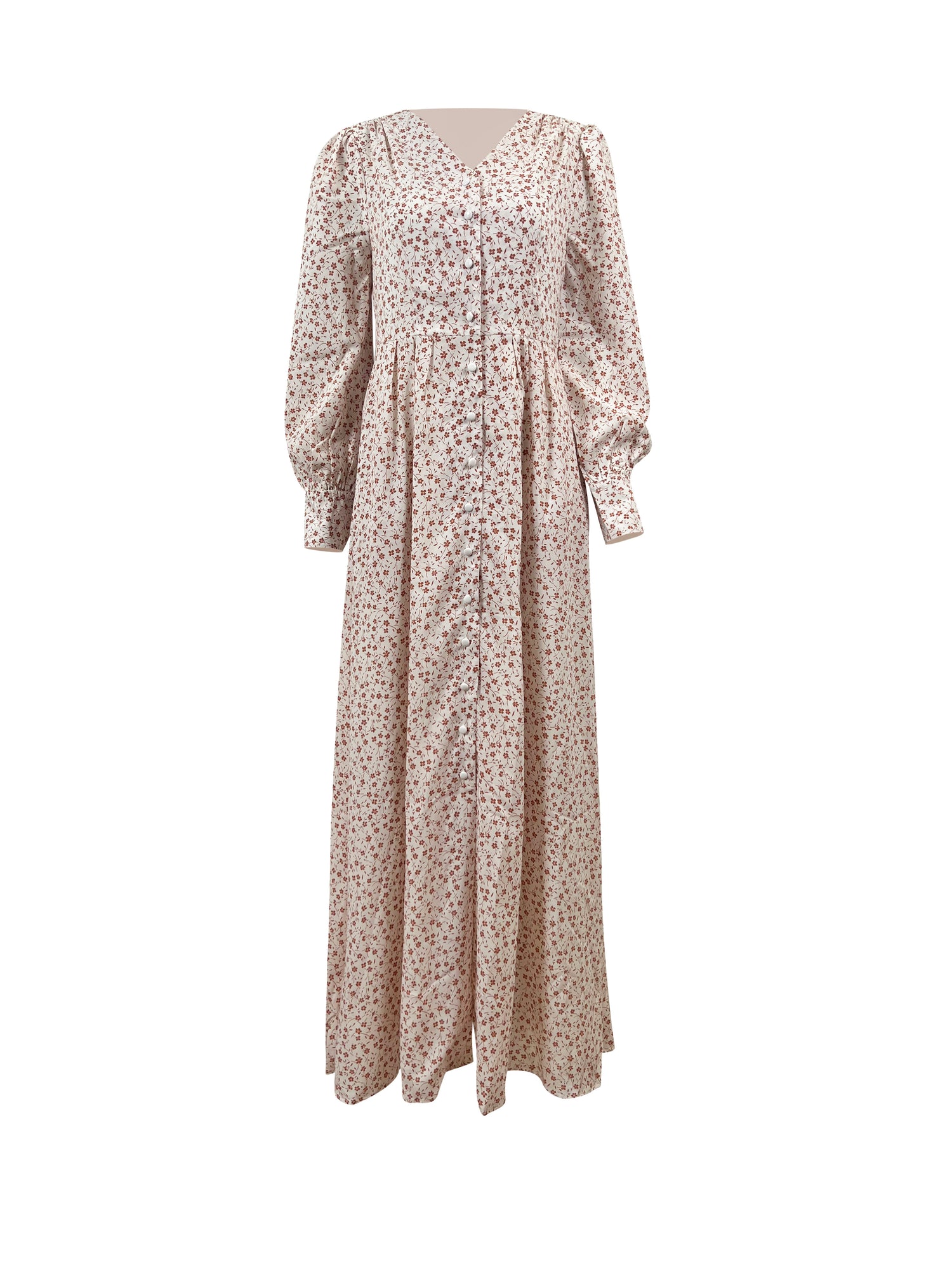 Romaisa Floral Button Down Maxi Dress