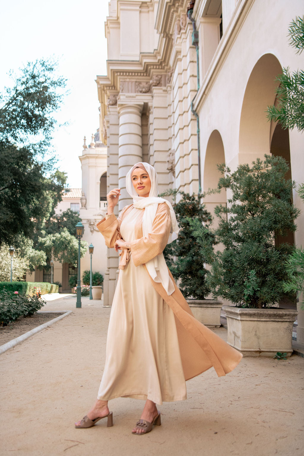 Sakura Wrap Kimono Abaya - Desert Sand