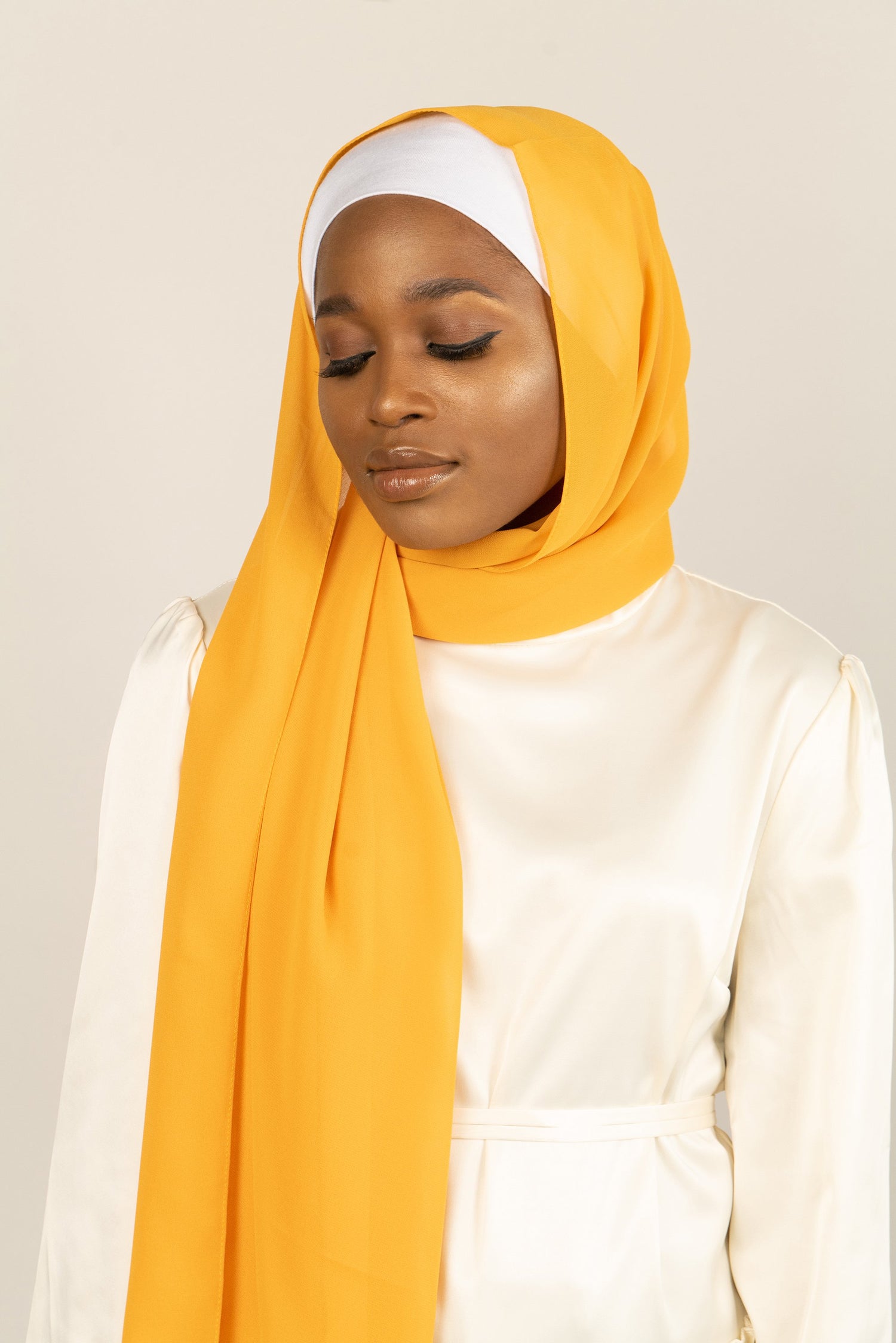 MARIGOLD Georgette Chiffon Scarf-AllScarves-Niswa Fashion