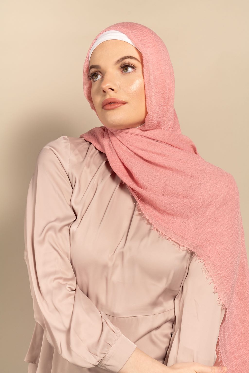 SOFT PINK Premium Cotton Scarf – Niswa Fashion