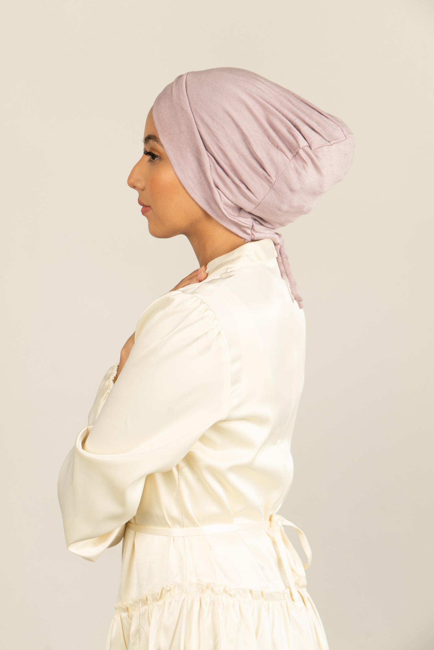 Tie Back Hijab Cap - Mink