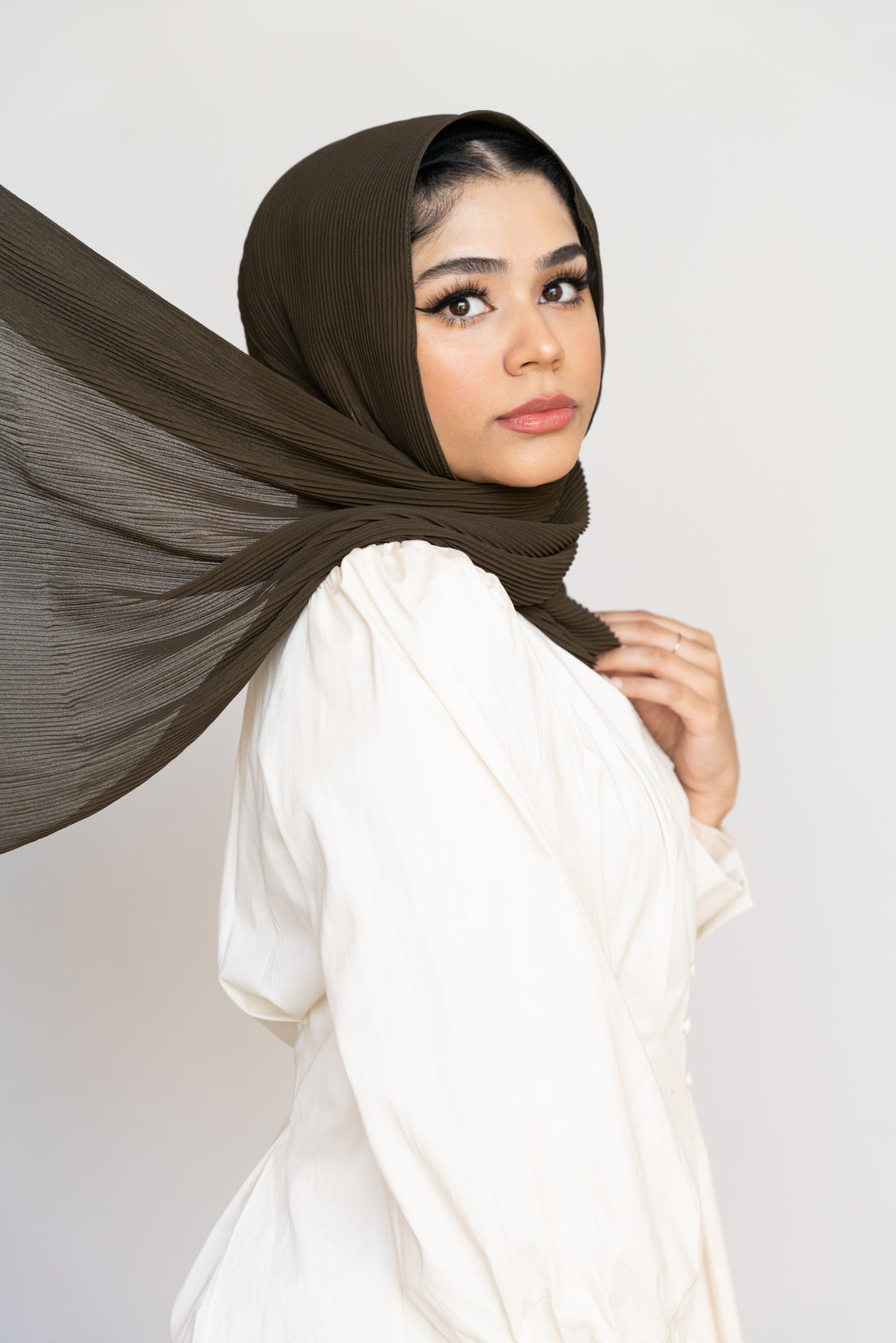 UMBER Pleated Chiffon