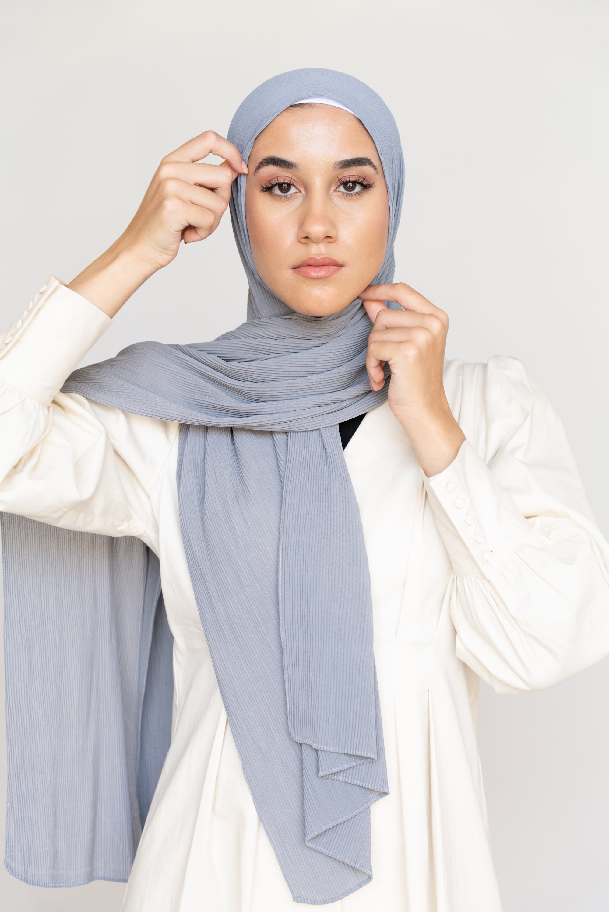 GRAY Pleated Chiffon