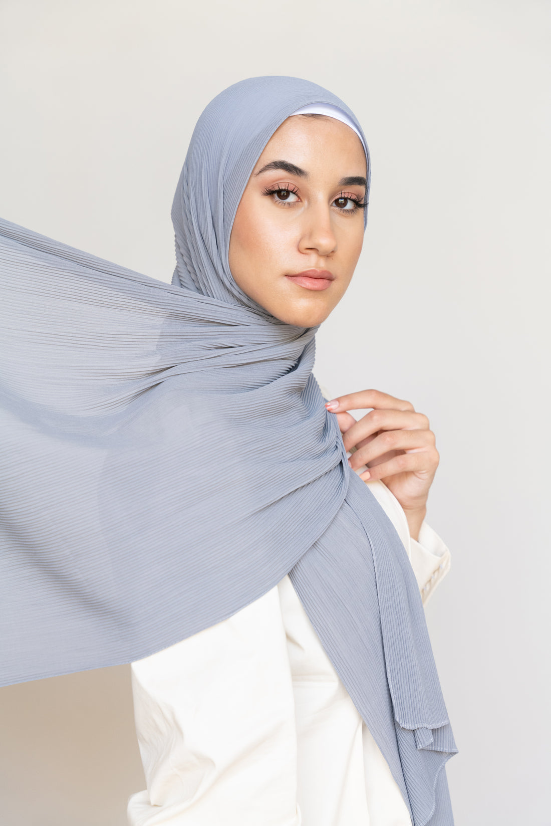 GRAY Pleated Chiffon