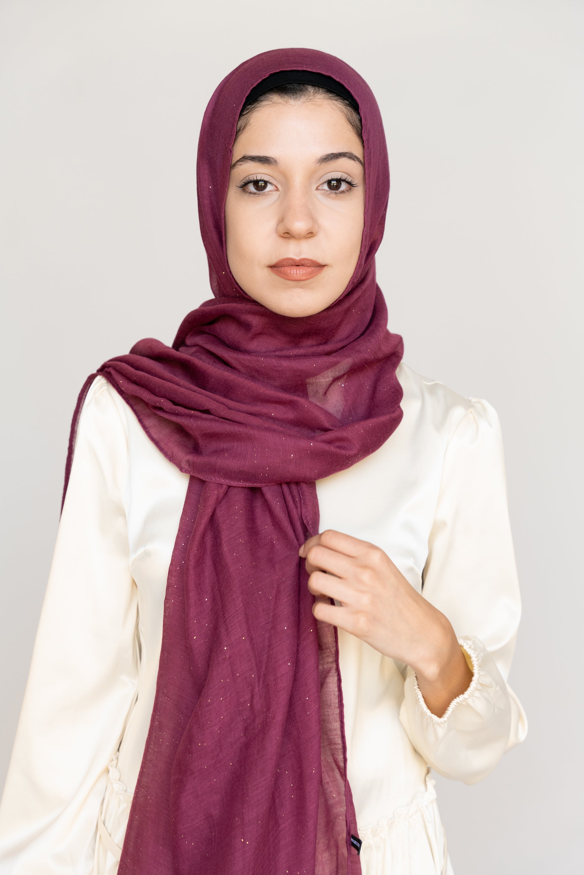 Order Trendy Maroon Shimmer Hijab Scarf | Niswa Fashion | Modeschals