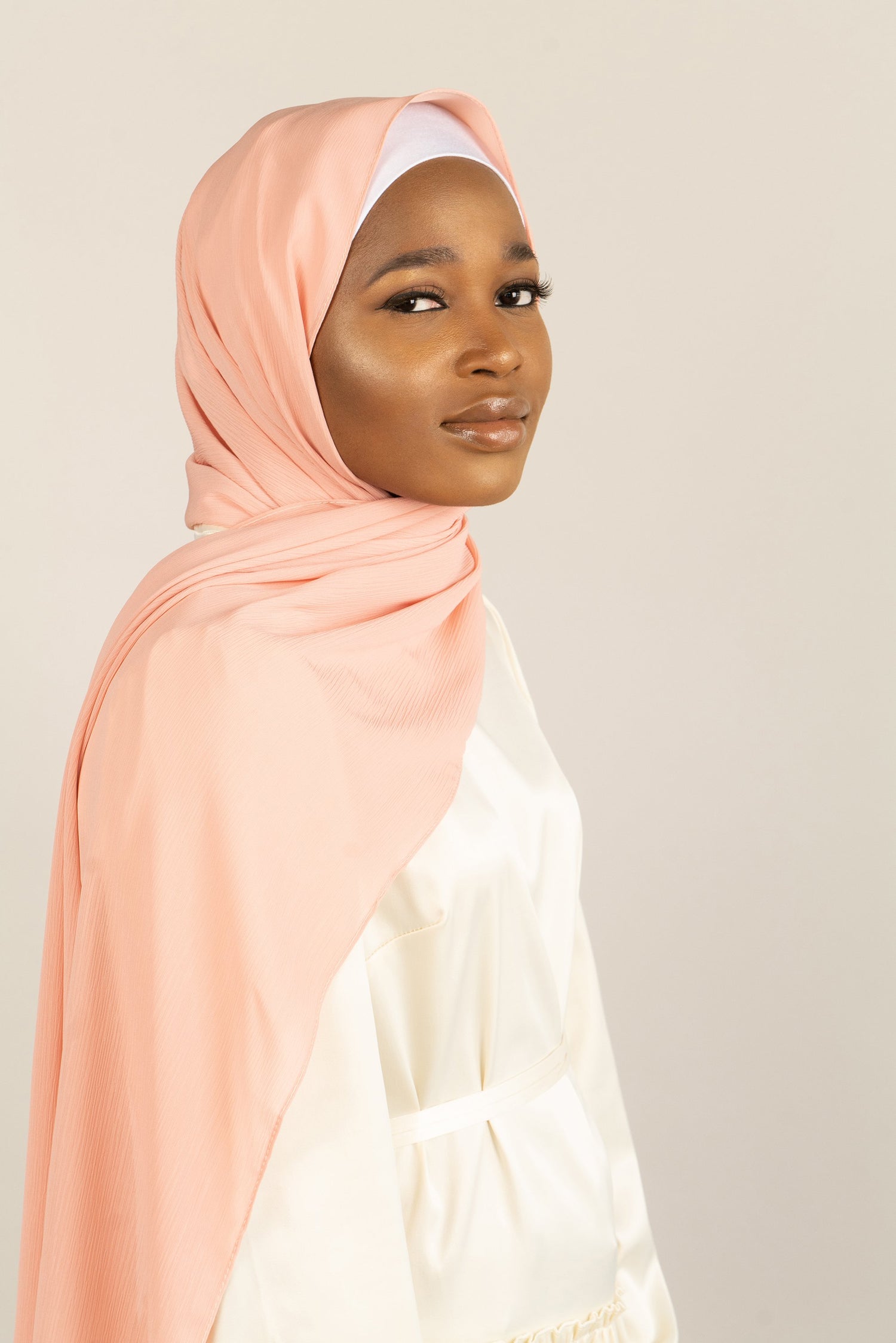 SWEET PEACH Crepe Chiffon-AllScarves-Niswa Fashion