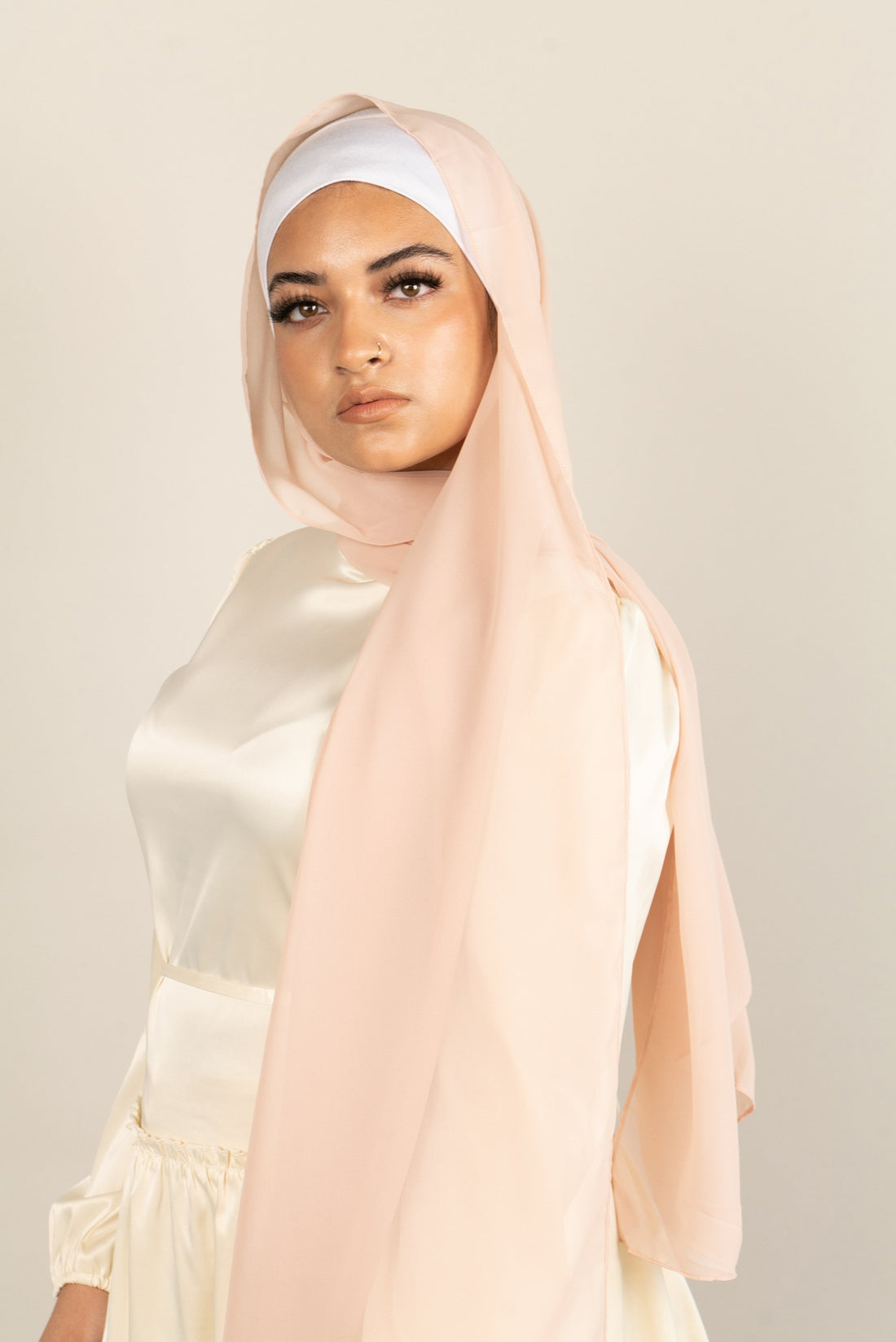 TOASTED VANILLA Georgette Chiffon Scarf-AllScarves-Niswa Fashion