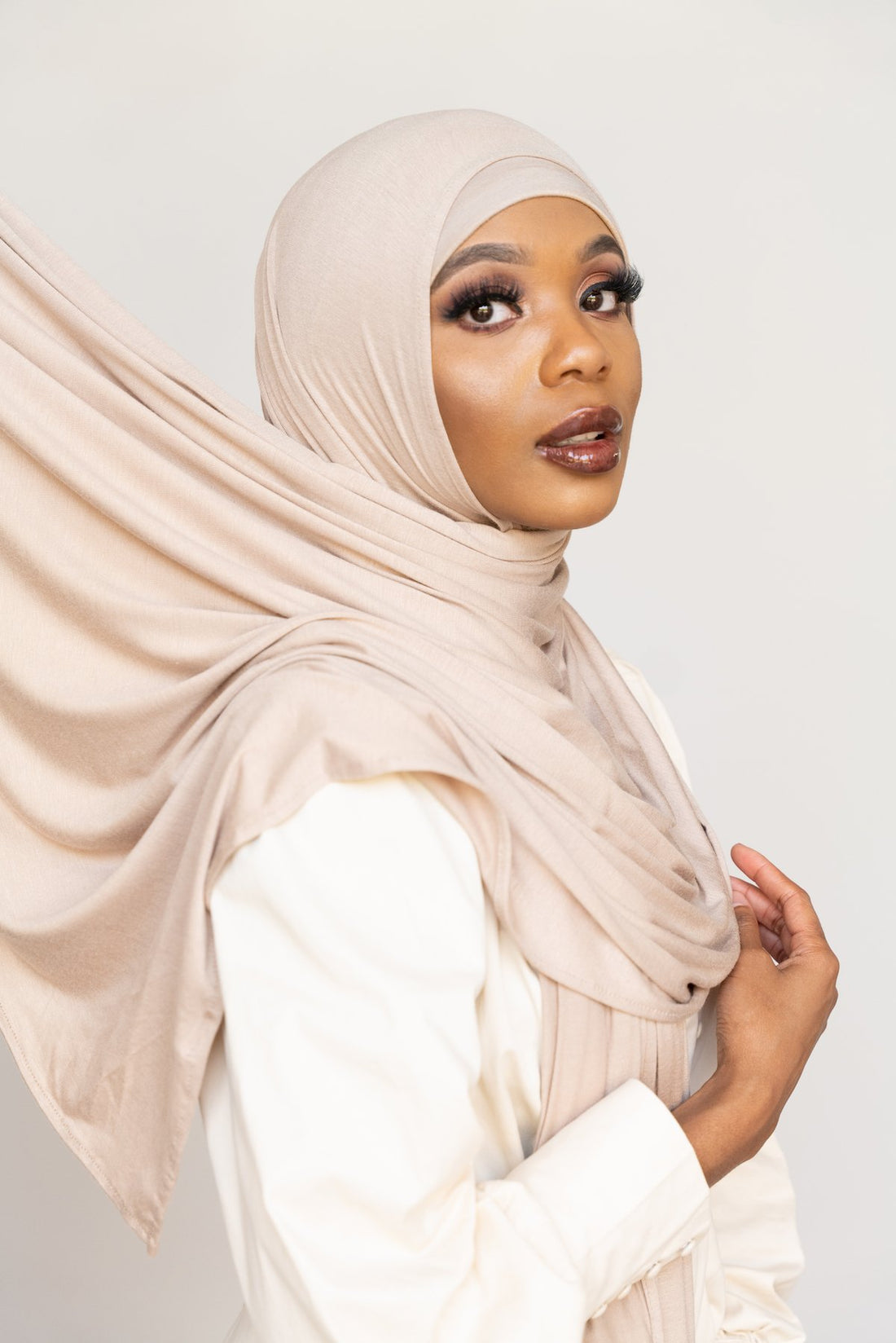 WHITE MOCHA Premium Jersey-AllScarves-Niswa Fashion