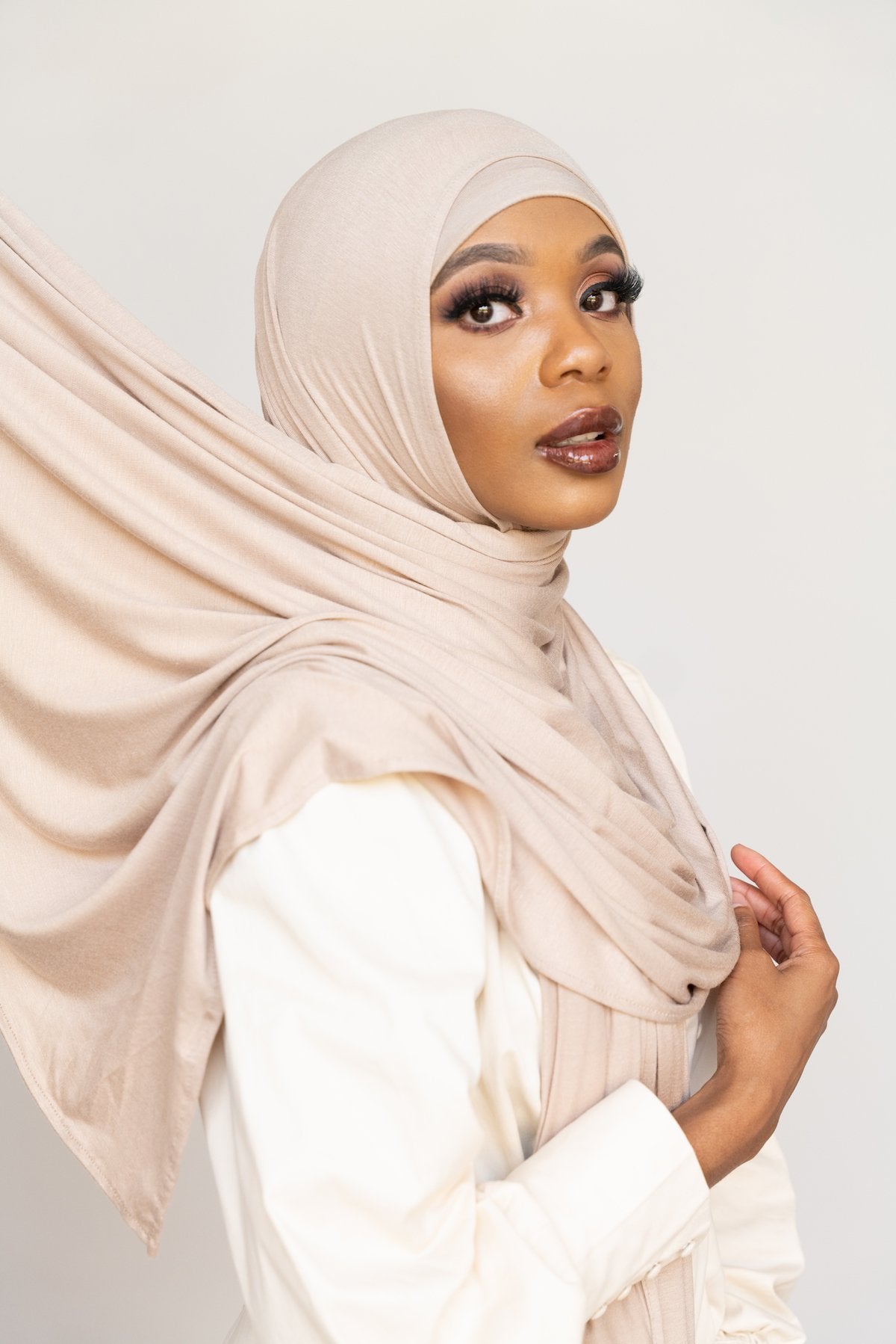 WHITE MOCHA Premium Jersey-AllScarves-Niswa Fashion