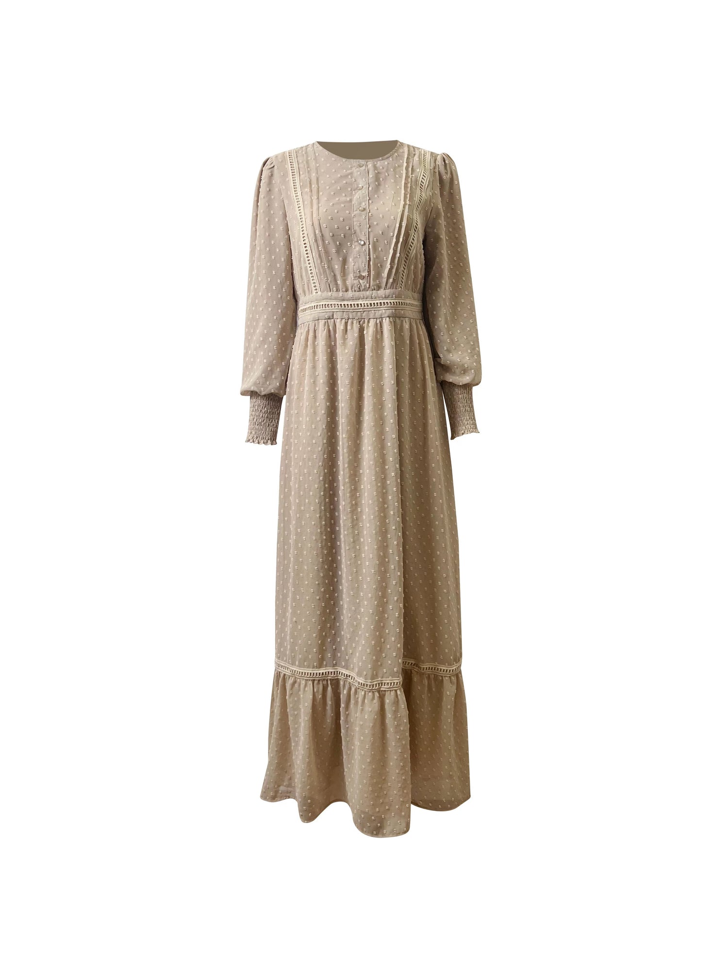 Husna Embossed Maxi - Sand