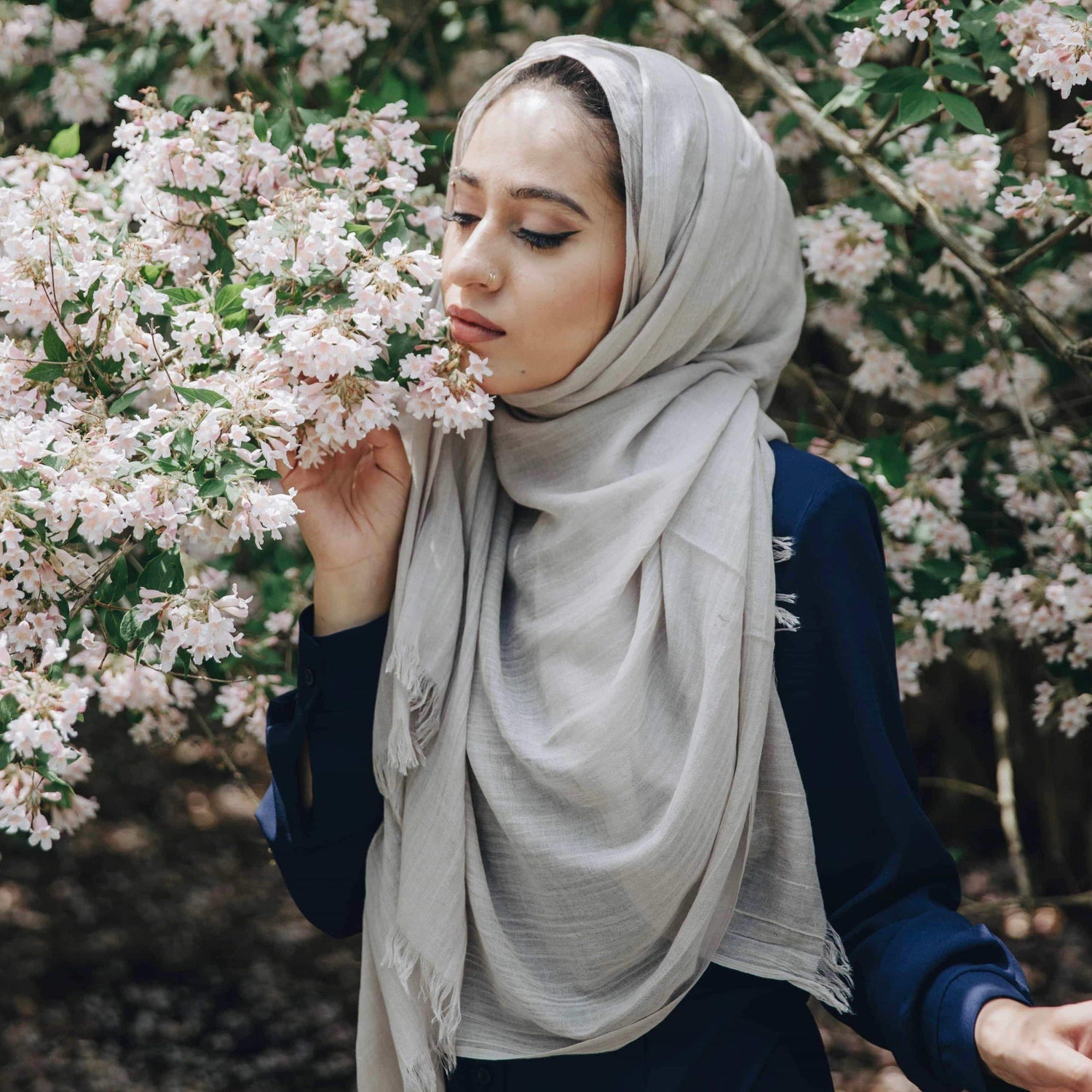 CLOUD GRAY Woven Viscose-Niswa Fashion