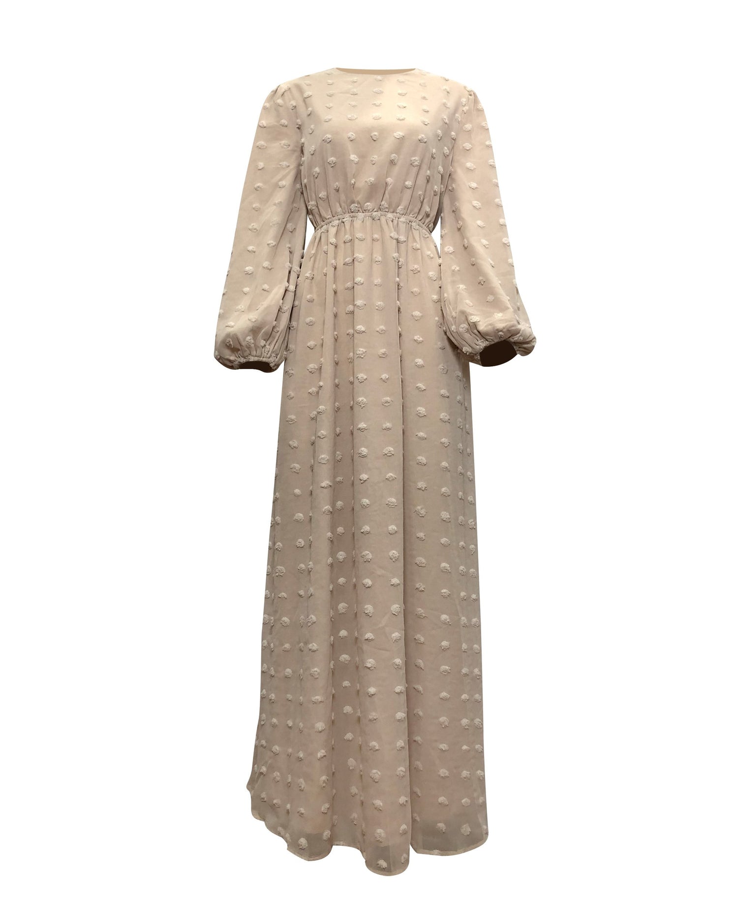 Eva Maxi Dress - Embossed Dots-Niswa Fashion
