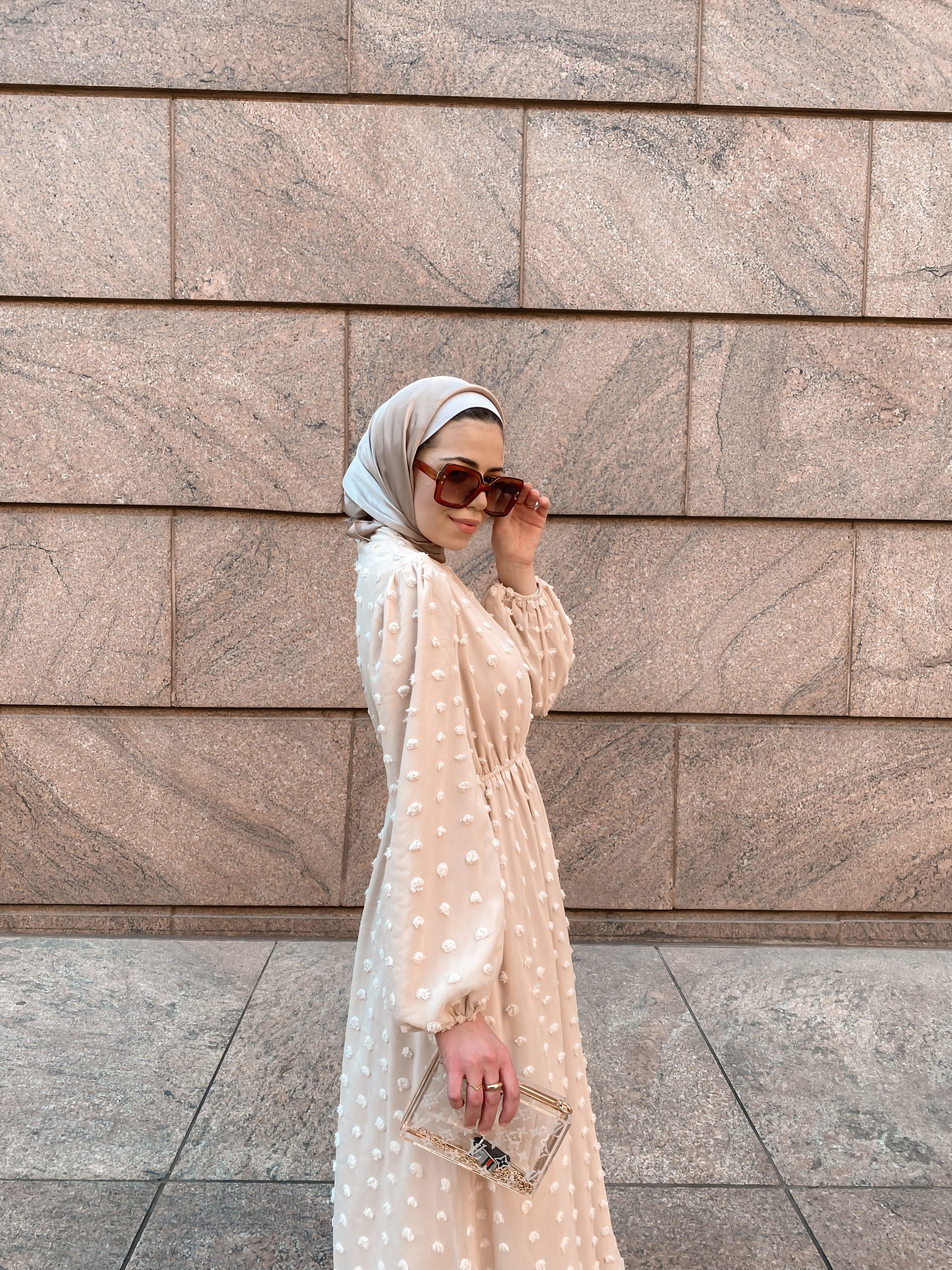 Eva Maxi Dress - Embossed Dots-Niswa Fashion