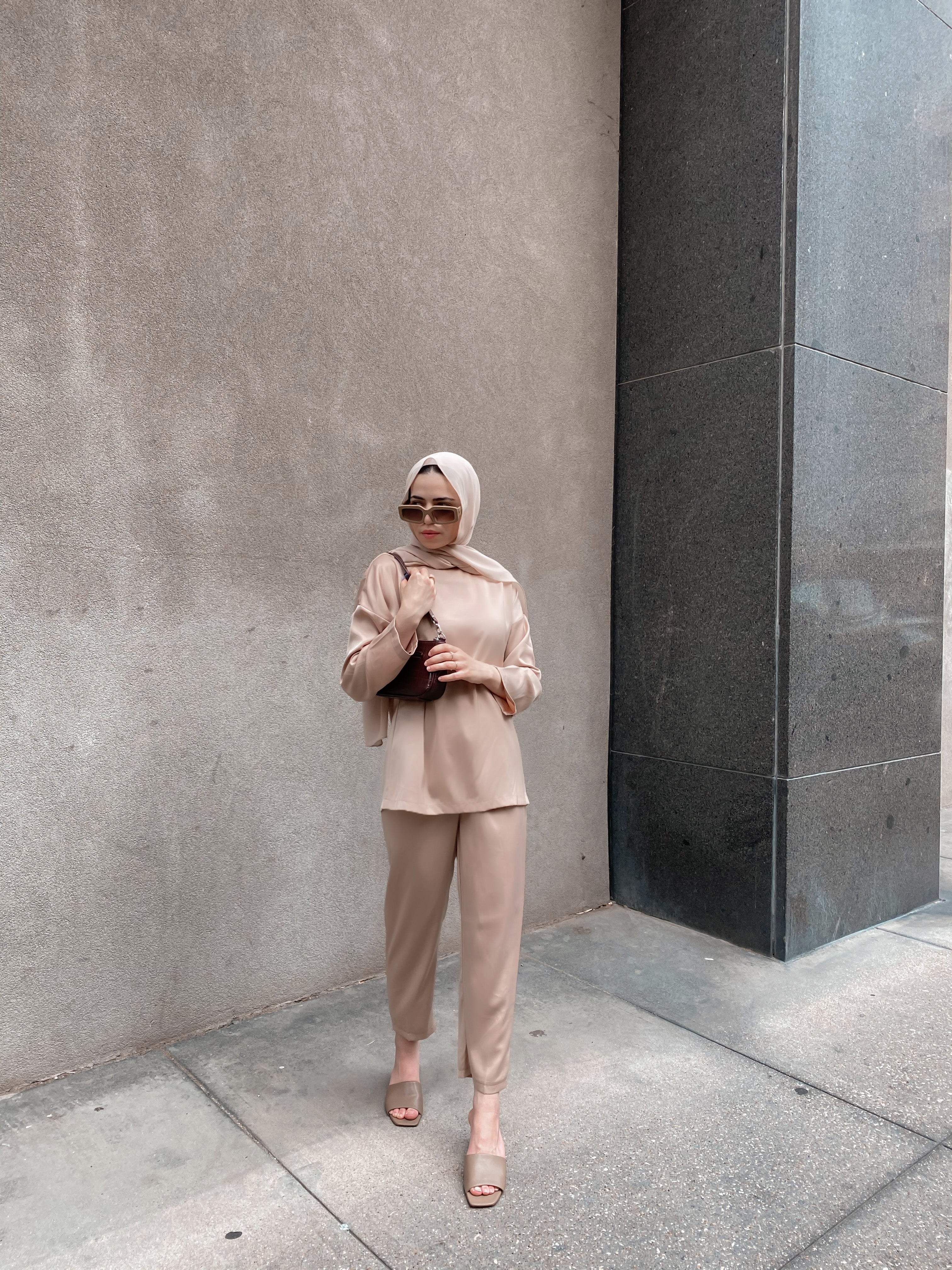 Zara Top &amp; Trouser Set - Latte-Niswa Fashion