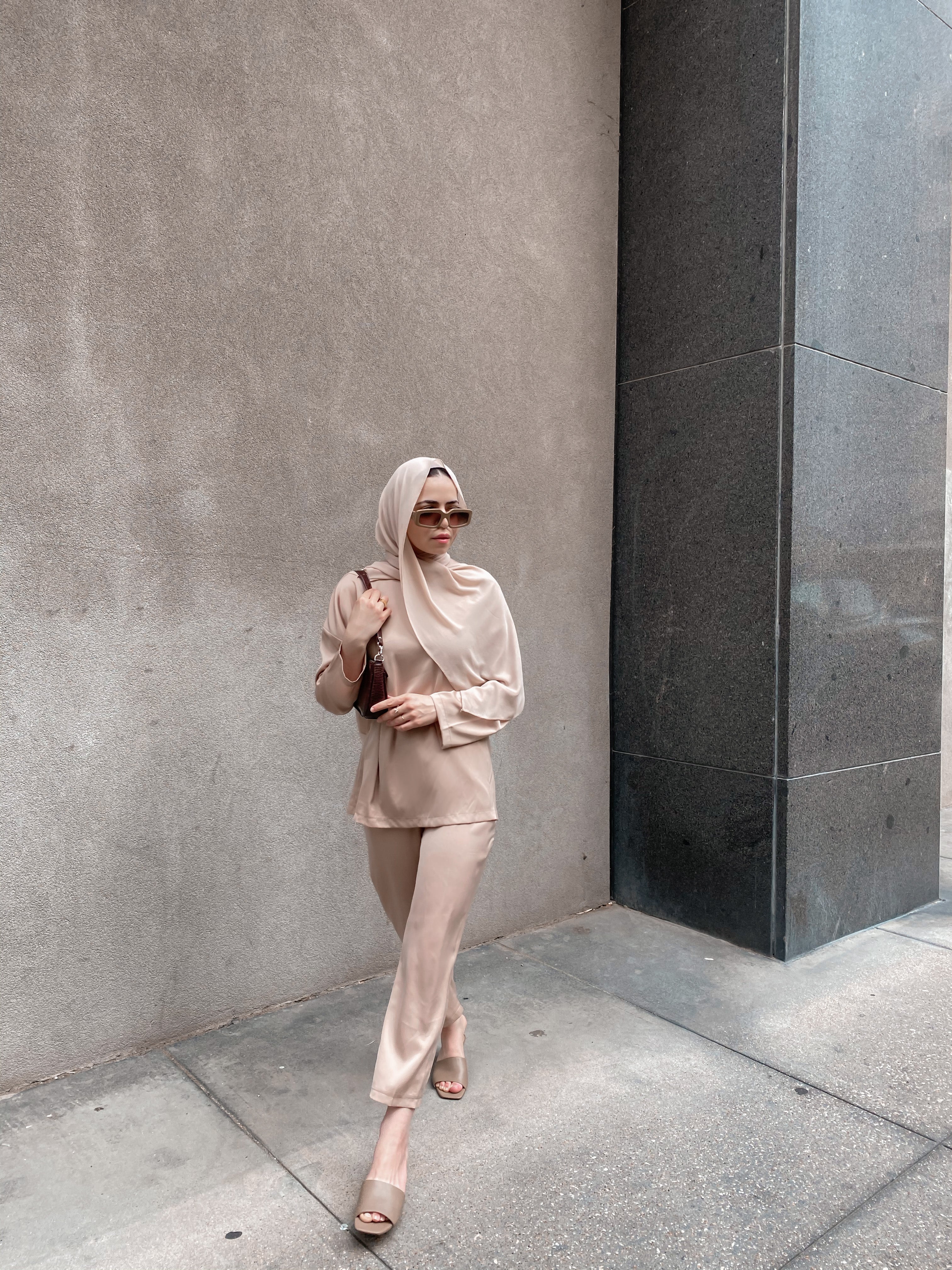 Zara Top &amp; Trouser Set - Latte-Niswa Fashion