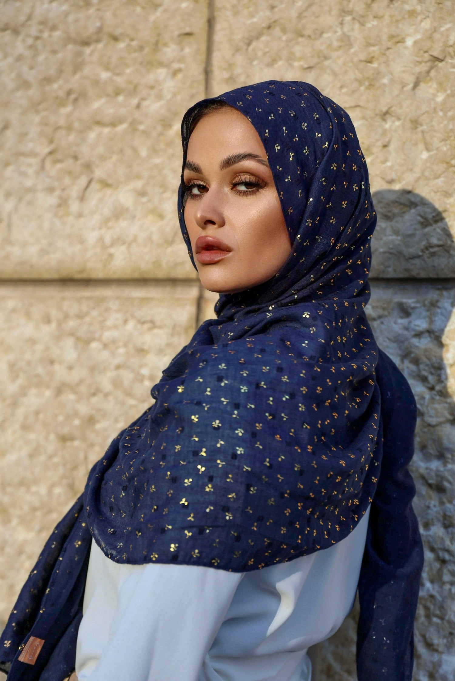 NAVY Enchanted Leaves Viscose