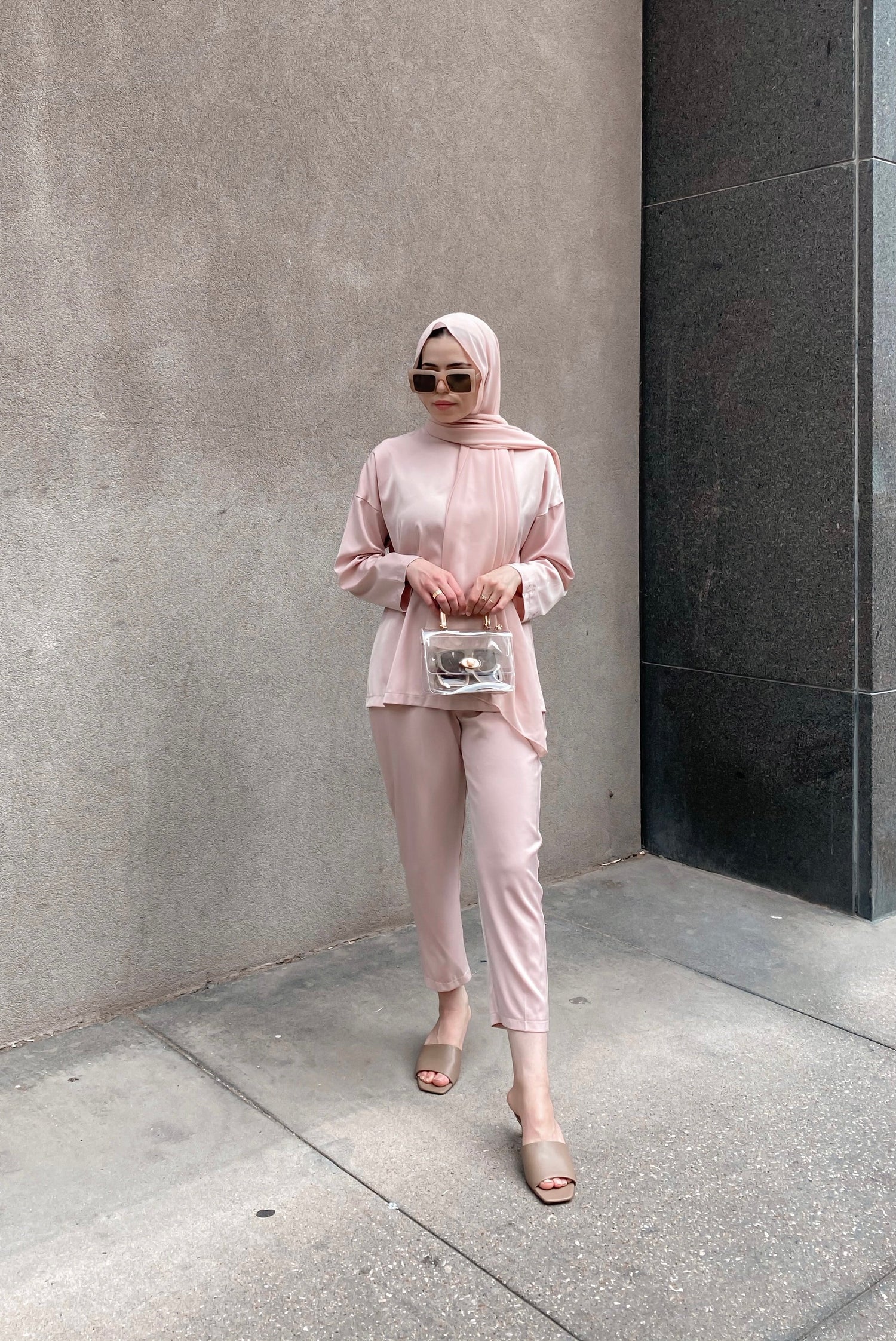 Zara Top & Trouser Set - Blush-Niswa Fashion
