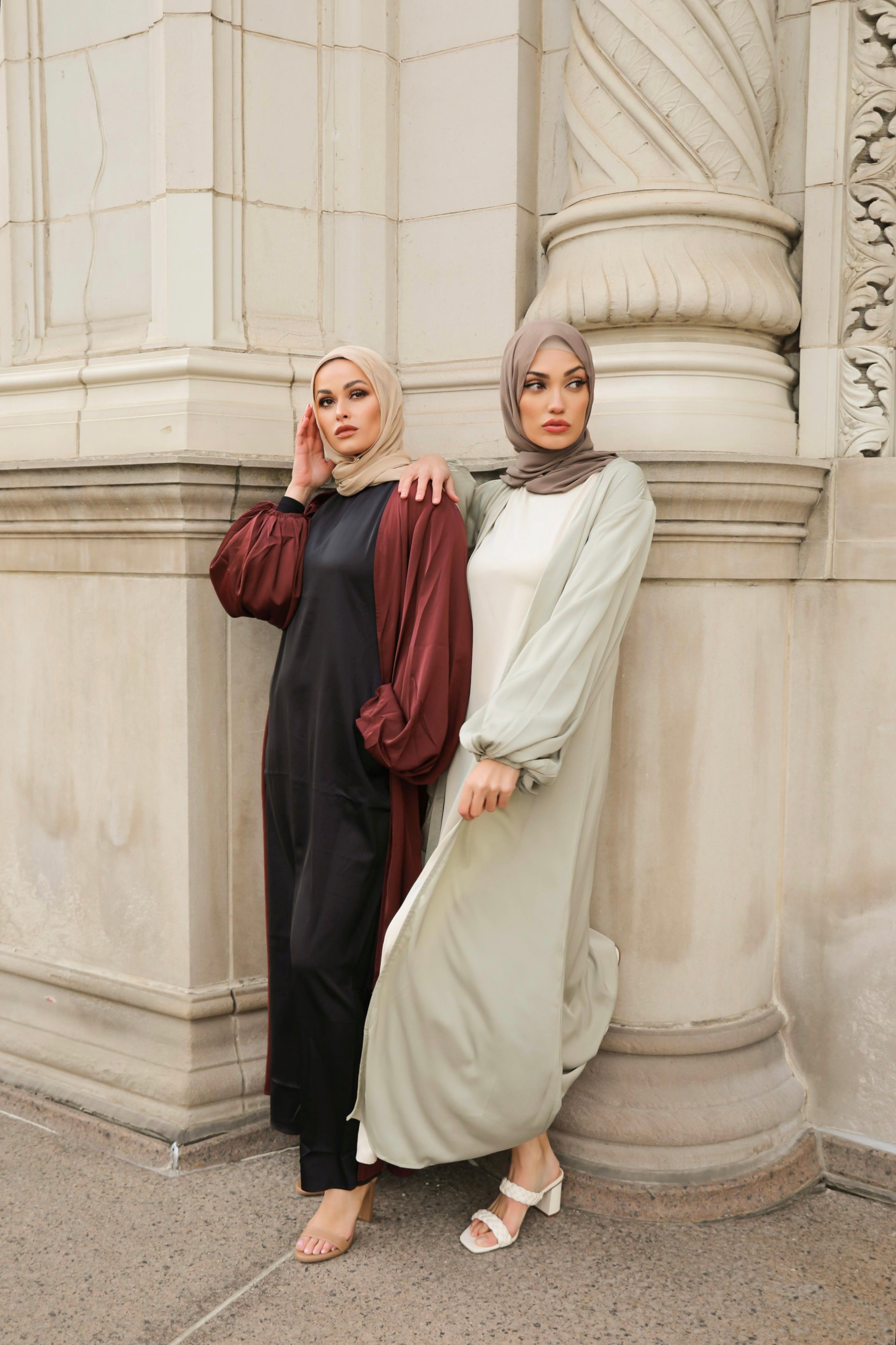 Saya Balloon Sleeve Abaya - Mint