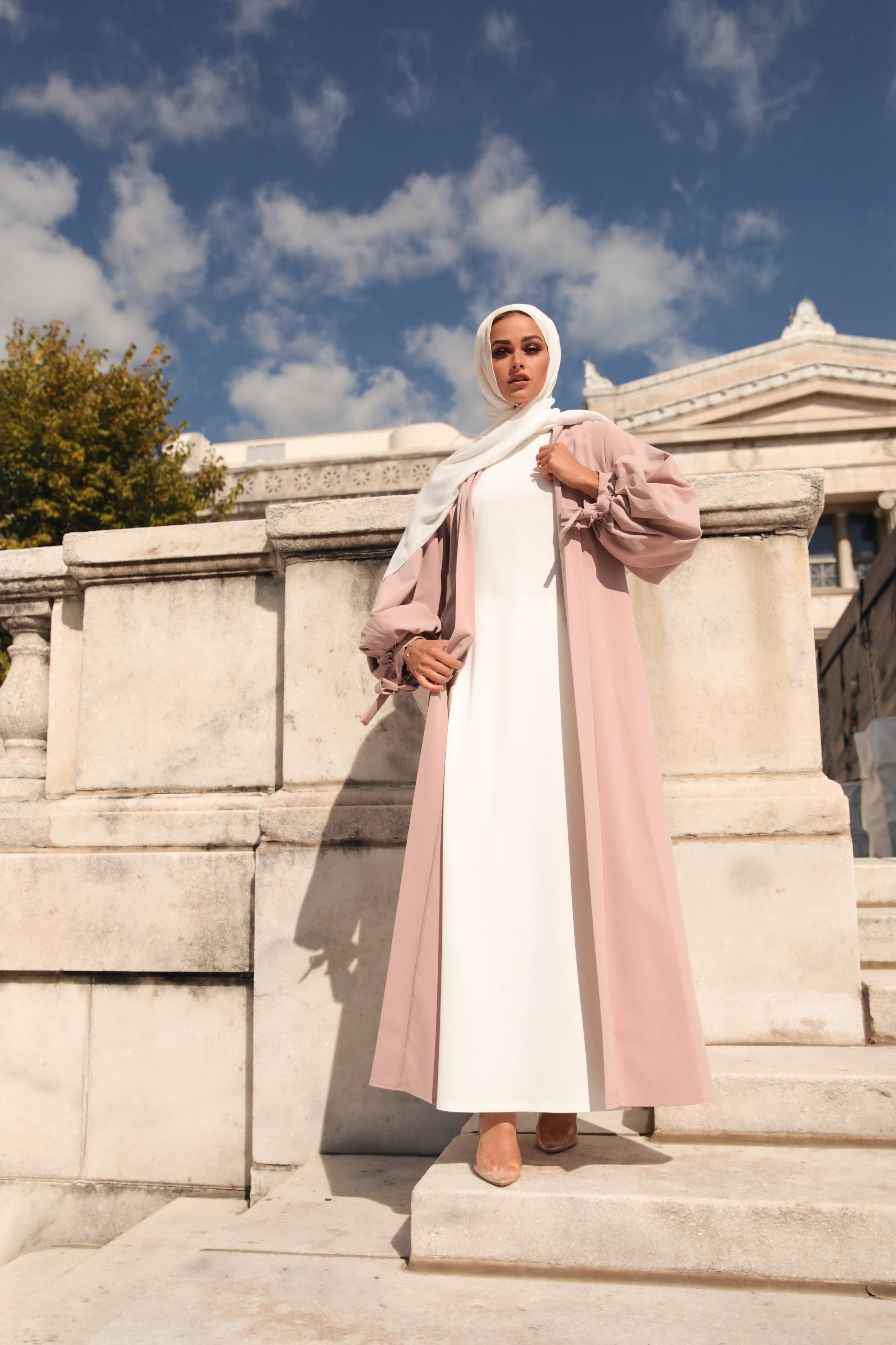 Vera Wrap Abaya - Blush Pink