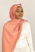 MATTE CORAL Crepe Chiffon-AllScarves-Niswa Fashion