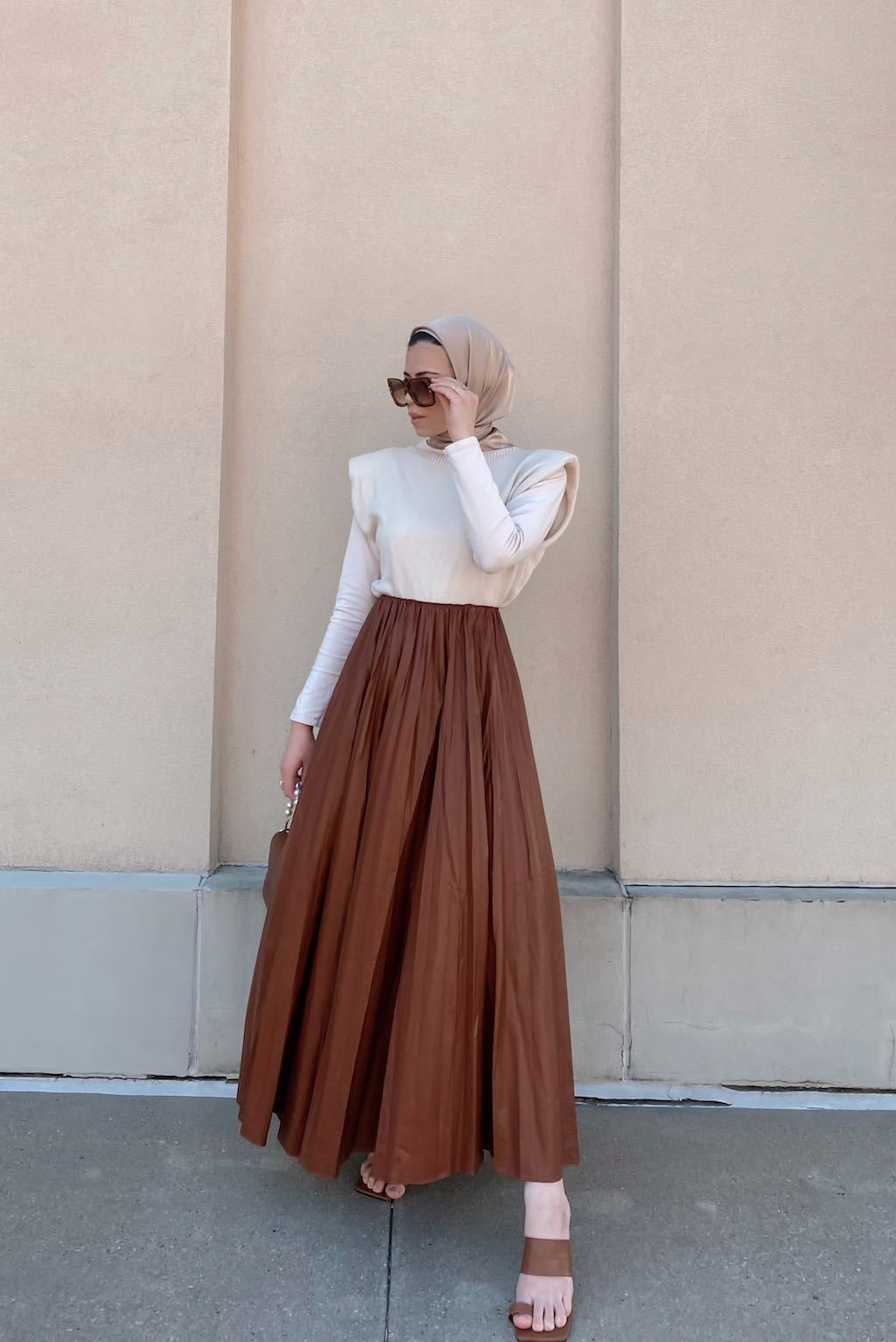 Waldorf Leather Pleated Maxi Skirt-Niswa Fashion