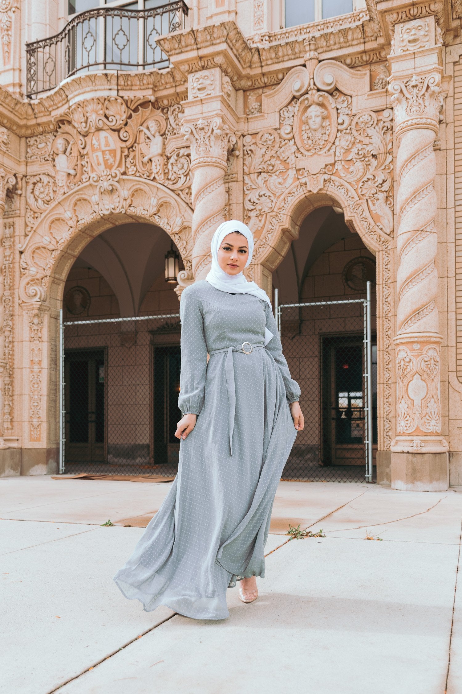 Whimsical Maxi Dress - Misty Gray-Niswa Fashion