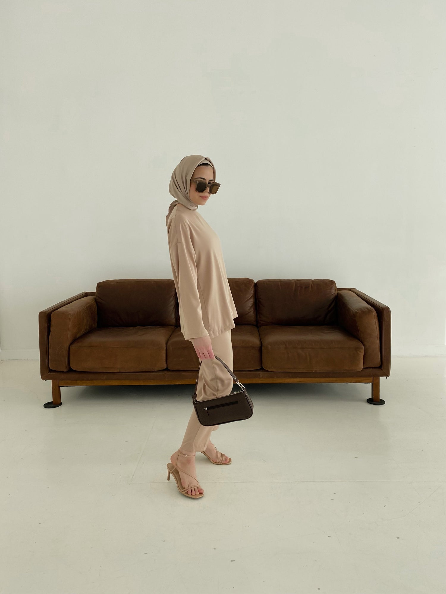 Zara Top &amp; Trouser Set - Latte-Niswa Fashion