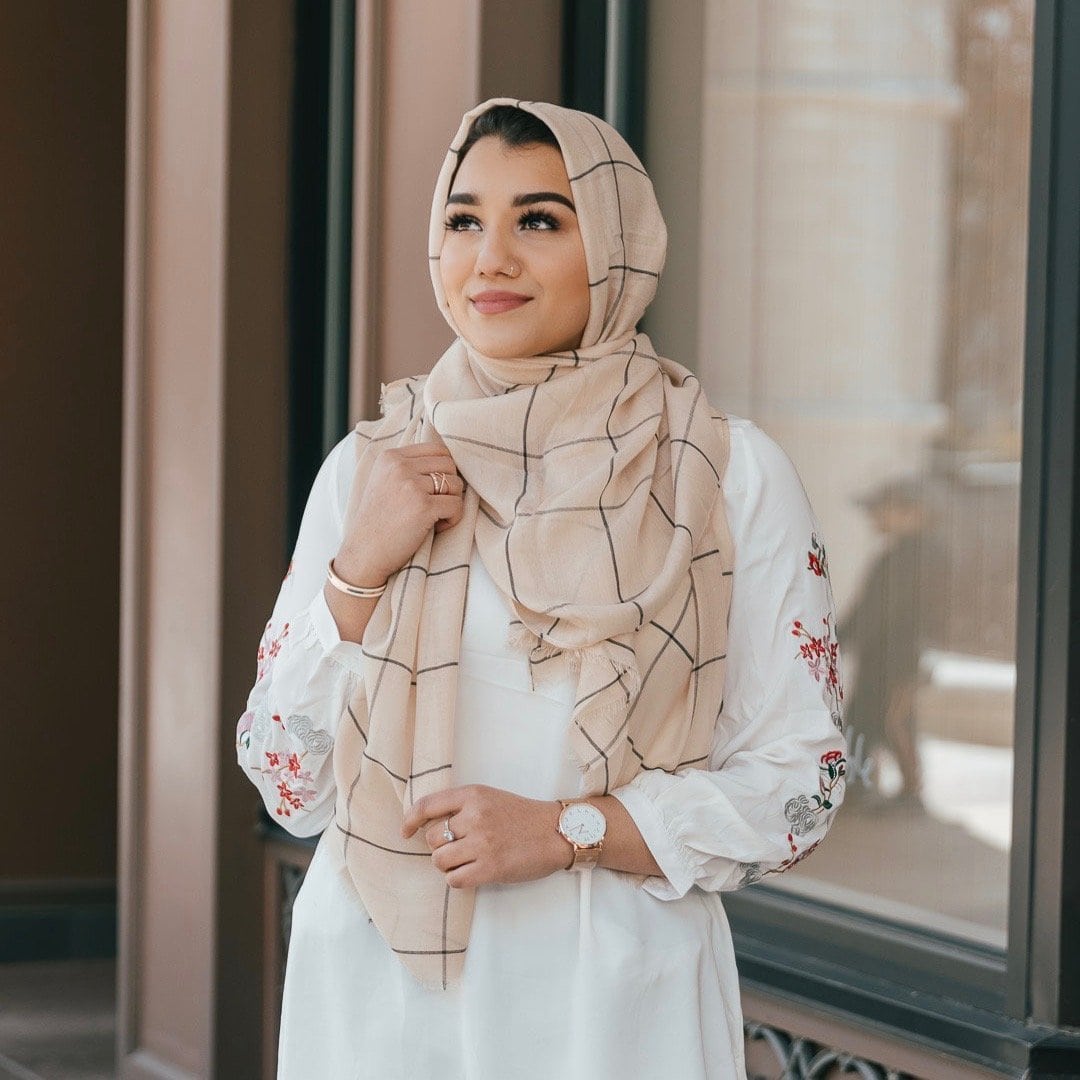 Grid Viscose Women's Scarves-Niswa Fashion