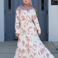Reem Button Floral Maxi - Rosewood Petal