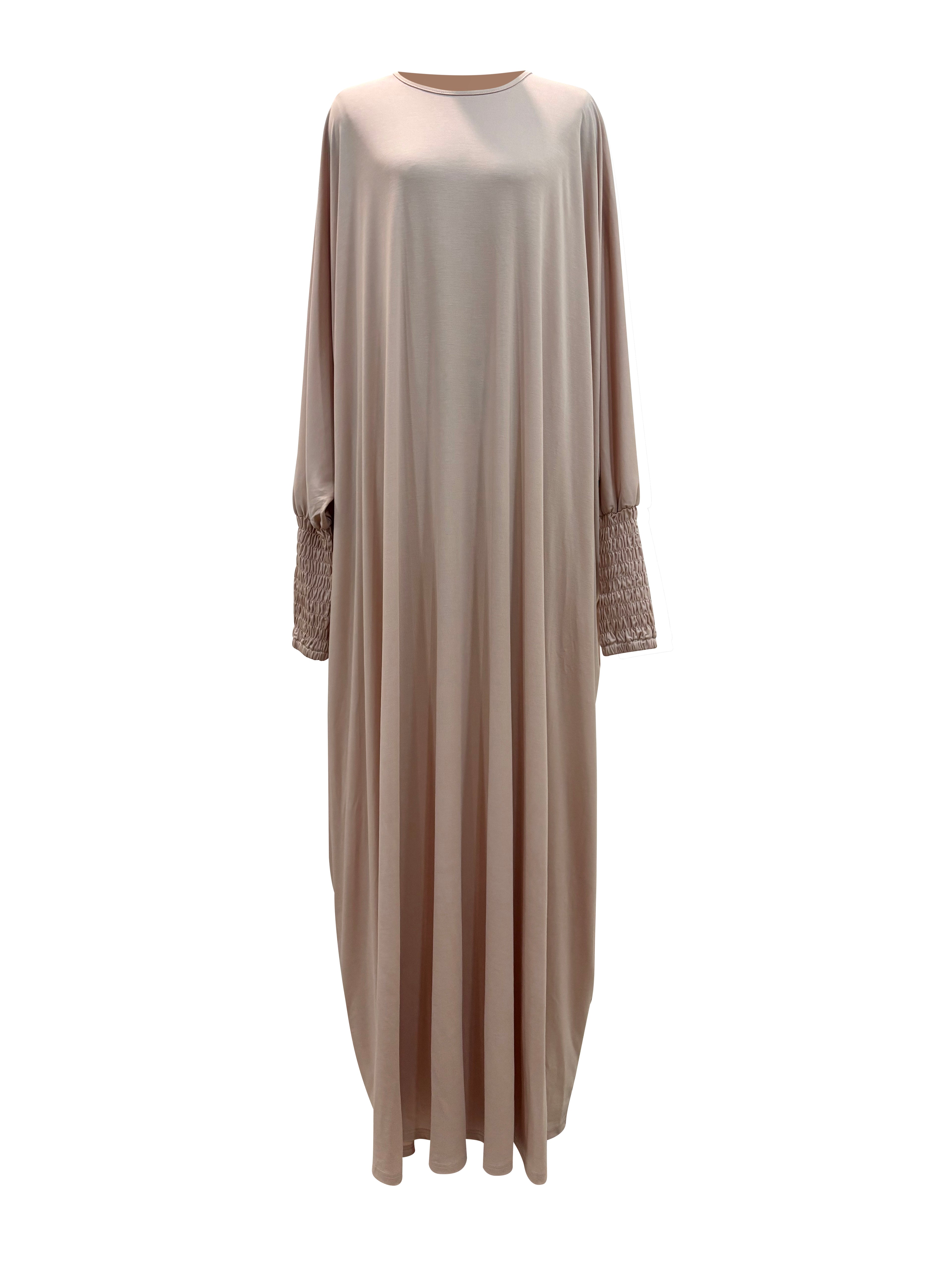 Madinah Smocked Sleeve Batwing Abaya - Rose Petal