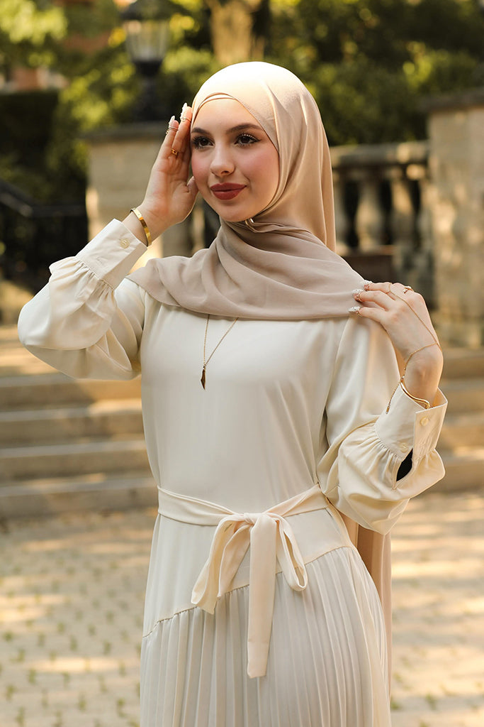 Zeenat Pleated Maxi Dress - Ivory