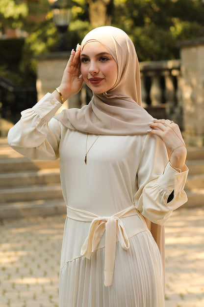 Zeenat Pleated Maxi Dress - Ivory
