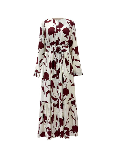 Reem Button Floral Maxi - Carnation