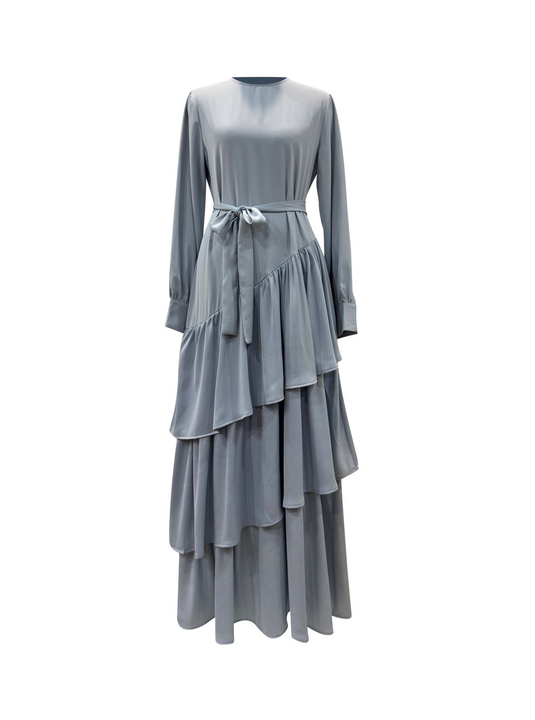 Valencia Tiered Pleated Dress - Powder Blue