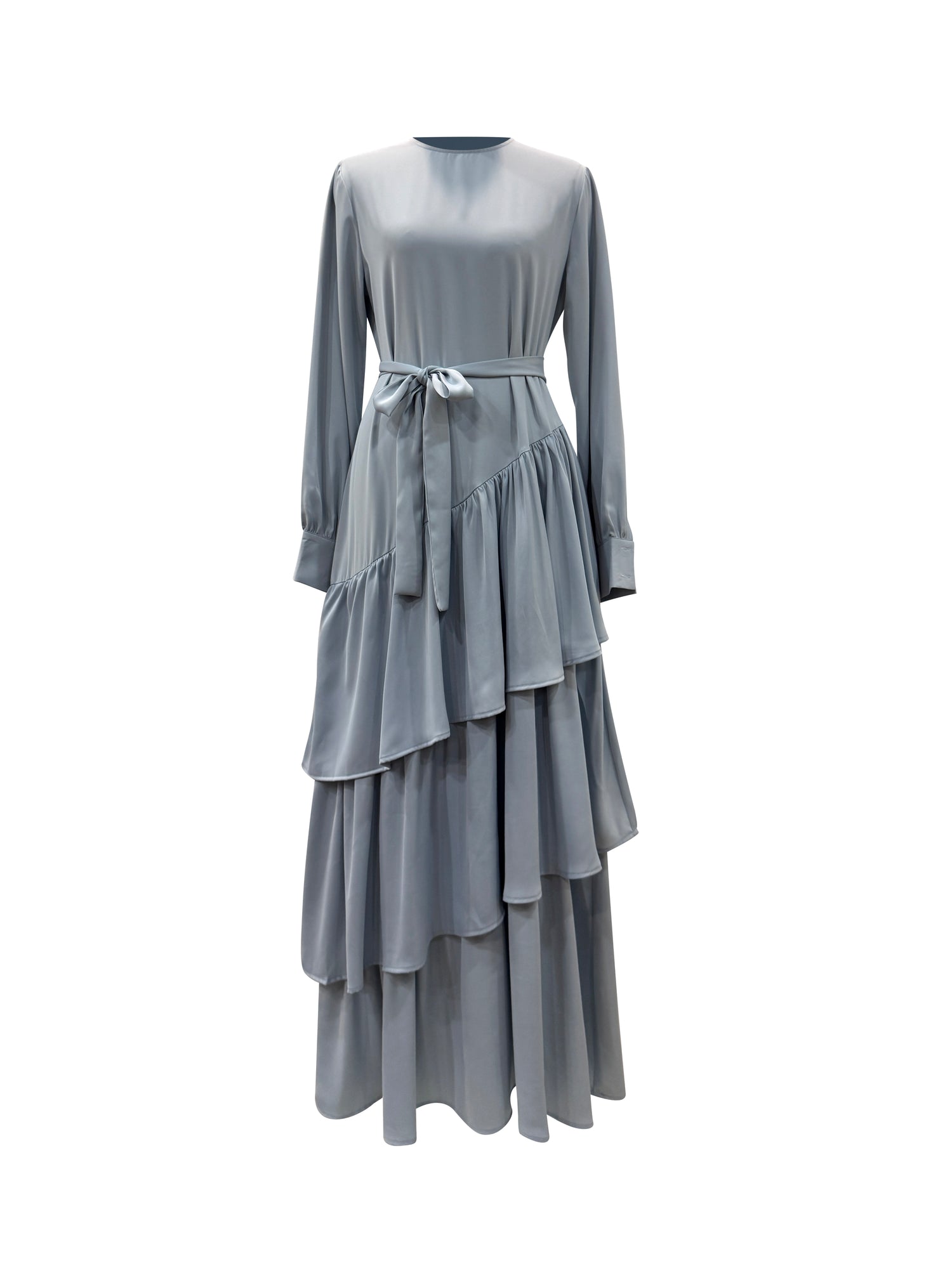 Valencia Tiered Pleated Dress - Powder Blue