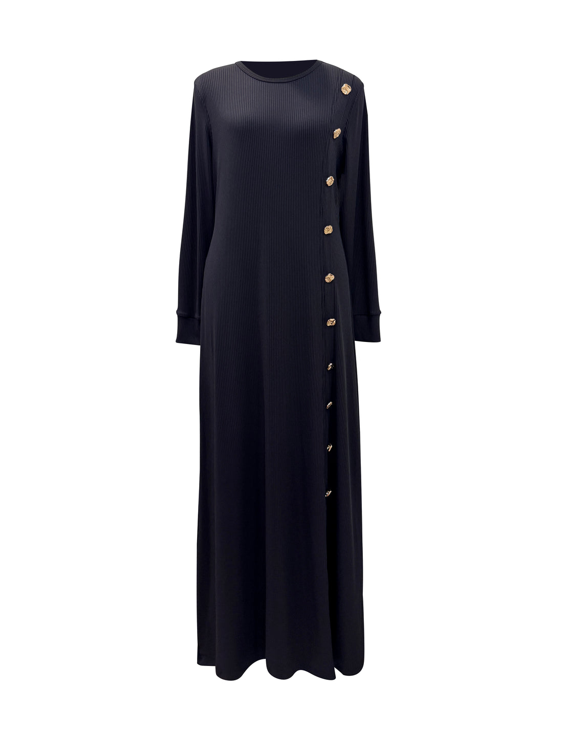 Lujain Ribbed Dress - Midnight Black