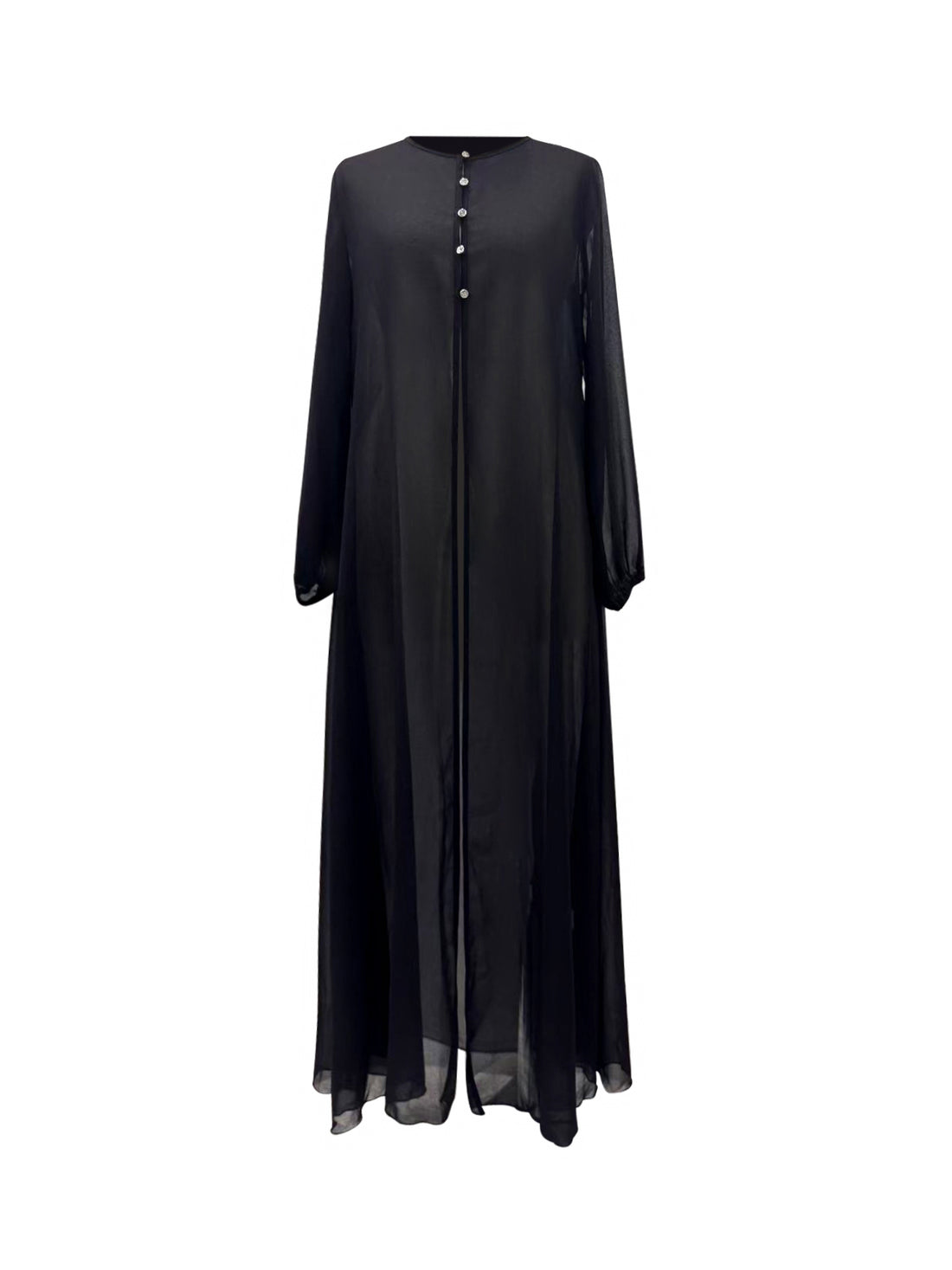Hawa Chiffon Cardigan - Midnight Black