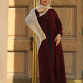 Hawa Chiffon Cardigan - Maroon