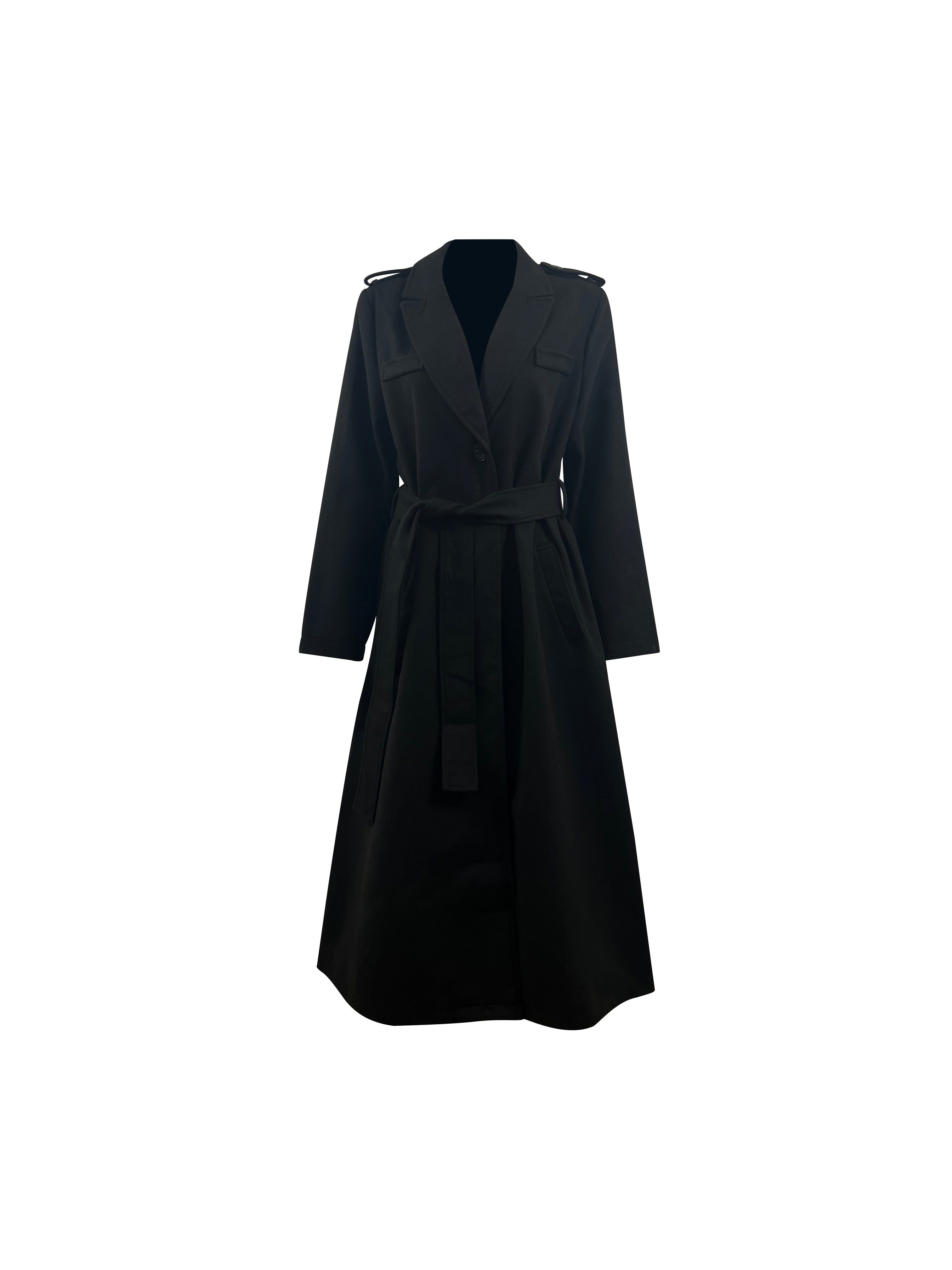 Dakota Belted Wrap Coat - Black