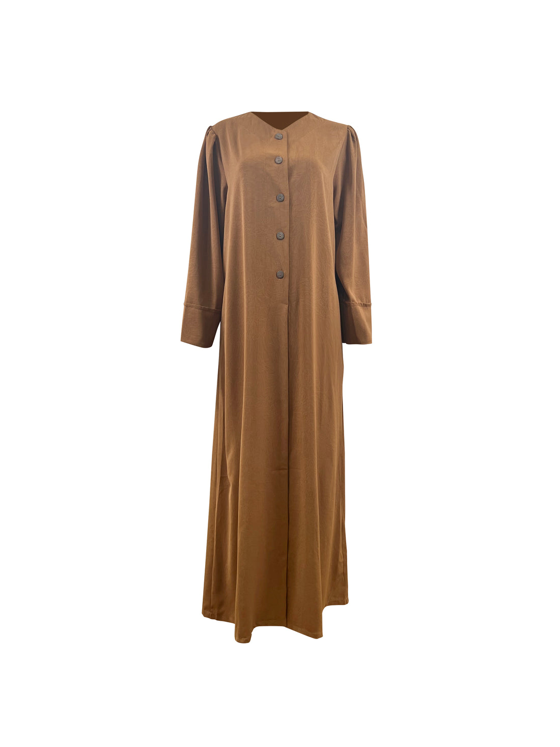 Maryam Button Abaya - Rust