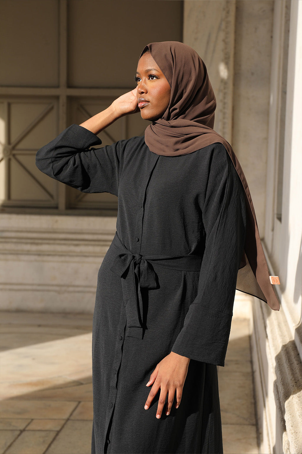 Salma Button Down Maxi - Black