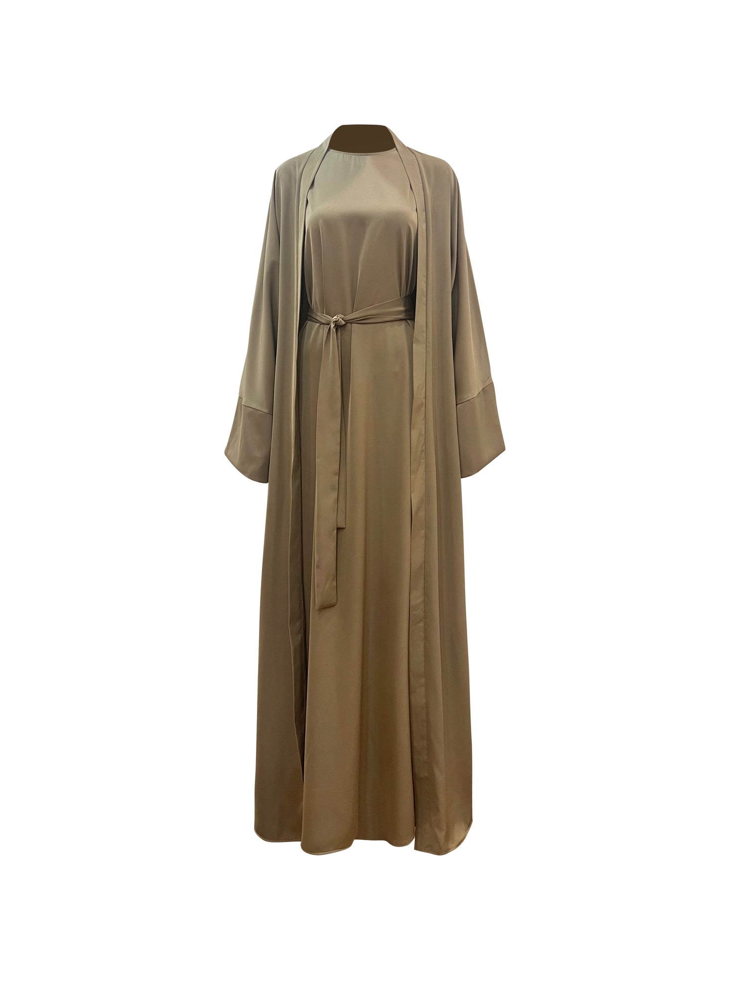 Marjan Kimono Abaya Set - Hazelnut