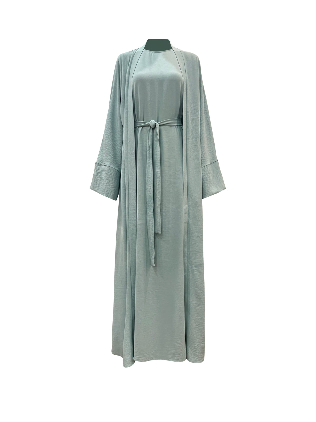 Marjan Texture Kimono Abaya Set - Baby Blue