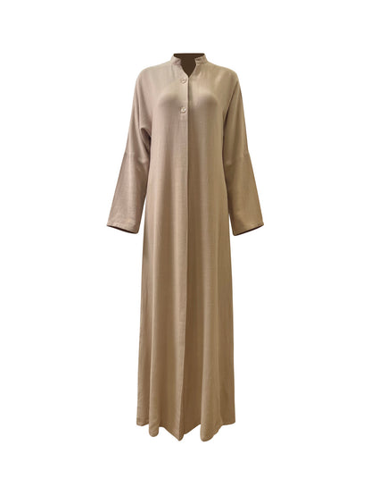 Shifah Flowy Abaya Dress - Khaki Tan