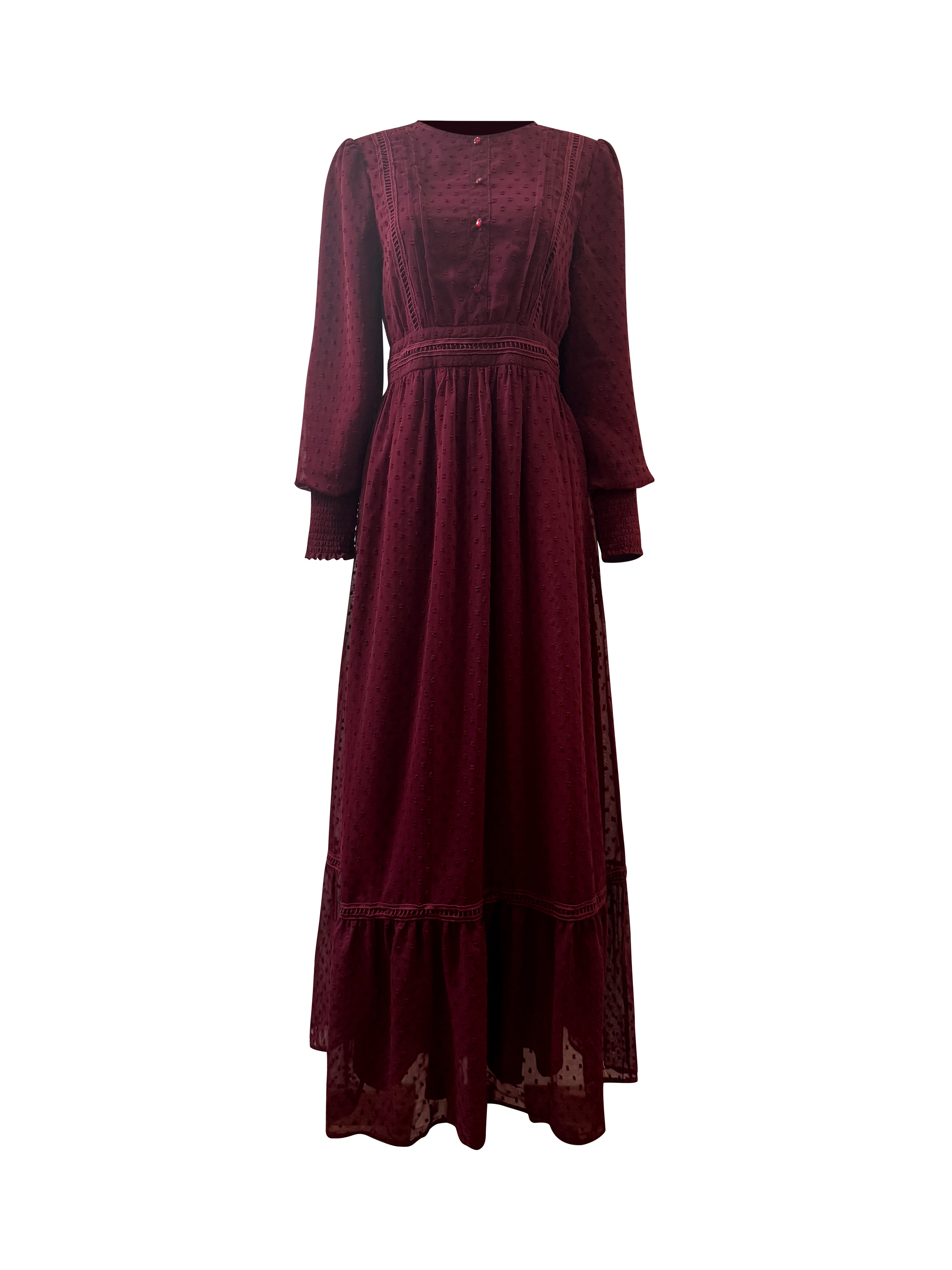 Husna Embossed Maxi - Ruby