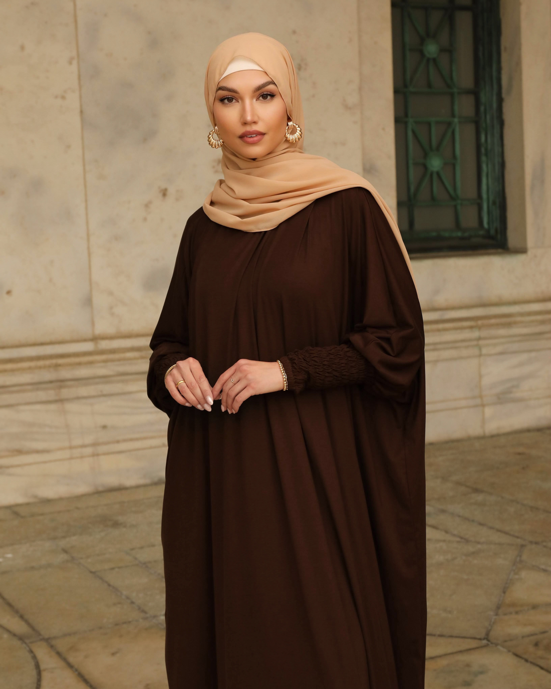 Shop Modest Satin Dress - White - NISWA Niswa Fashion Shop Modest Satin Dress - White - NISWA Niswa Fashion